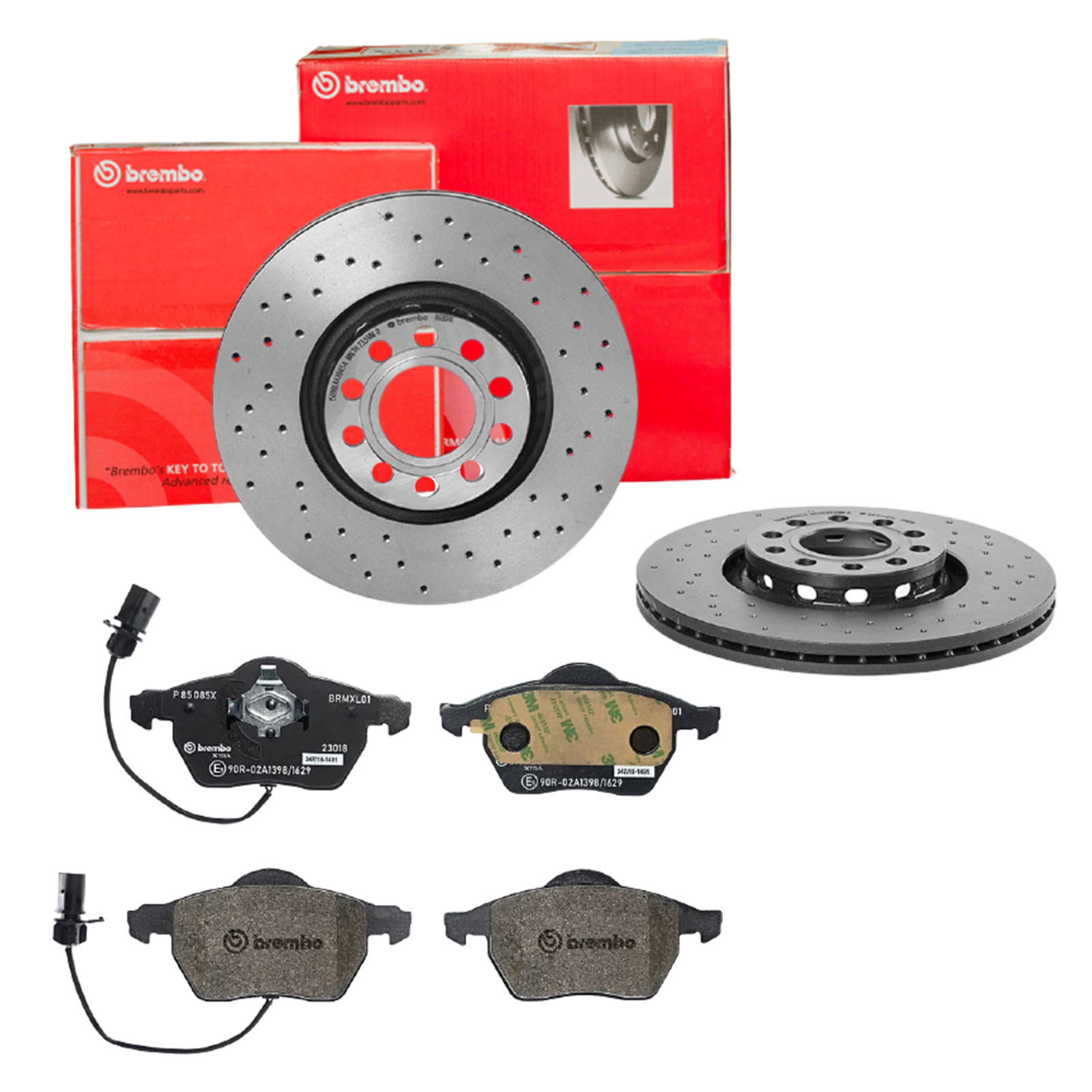 BREMBO Bremsensatz, Scheibenbremse sk8k0f0en5 Vorderachse Gelocht/innenbel. 312mm 25mm für VW SKODA AUDI AUDI (FAW) SEAT