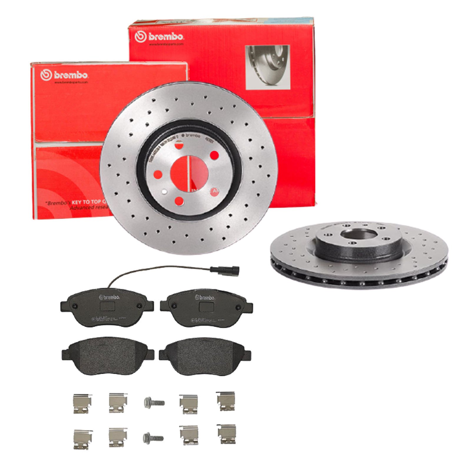 BREMBO Bremsensatz, Scheibenbremse sk8k0f0e69 Vorderachse Gelocht/innenbel. 284mm 22mm für PEUGEOT OPEL FIAT ALFA ROMEO LANCIA GENERAL MOTORS VAUXHALL