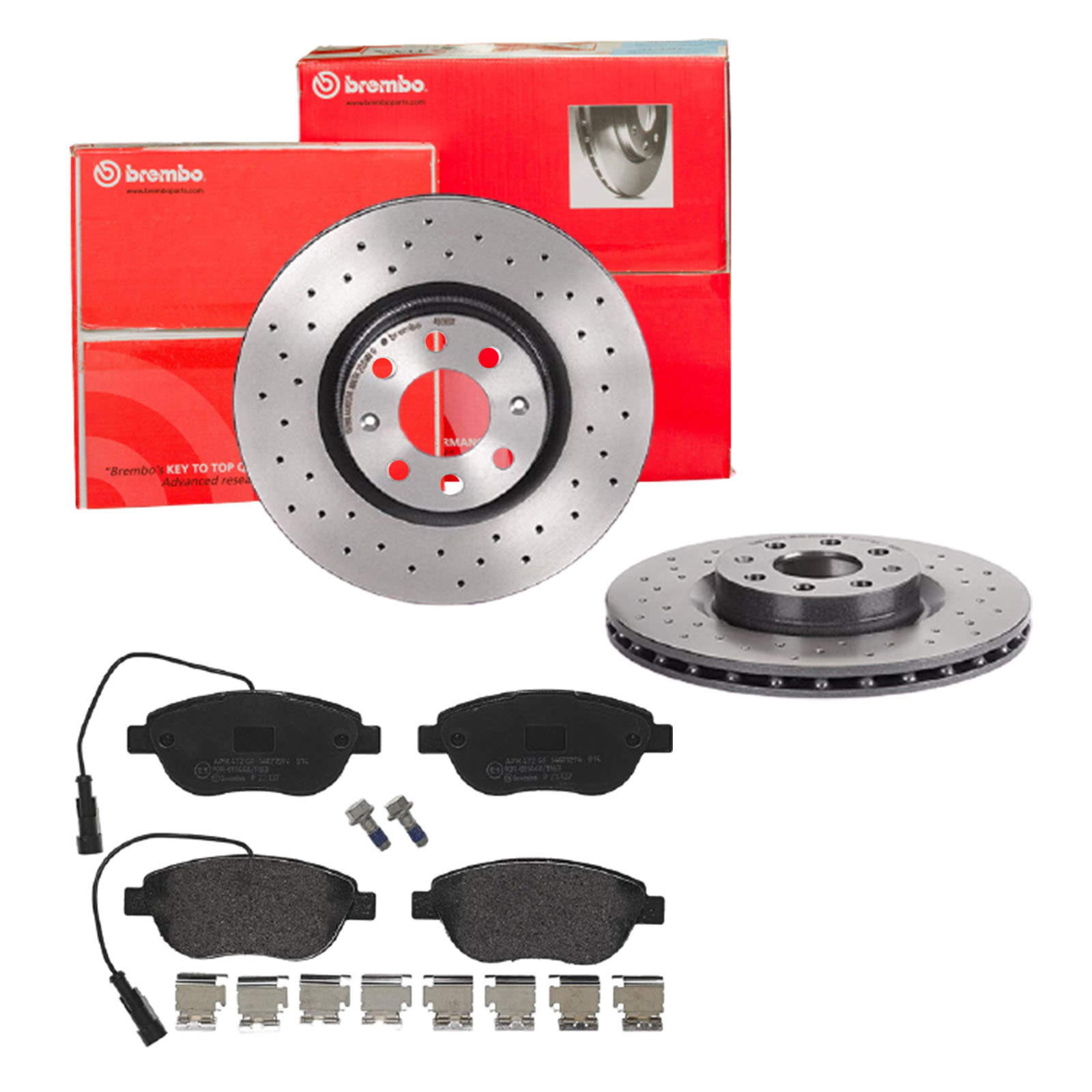 BREMBO Bremsensatz, Scheibenbremse sk8k0f0c55 Vorderachse Gelocht/innenbel. 284mm 22mm für OPEL ABARTH FIAT VAUXHALL