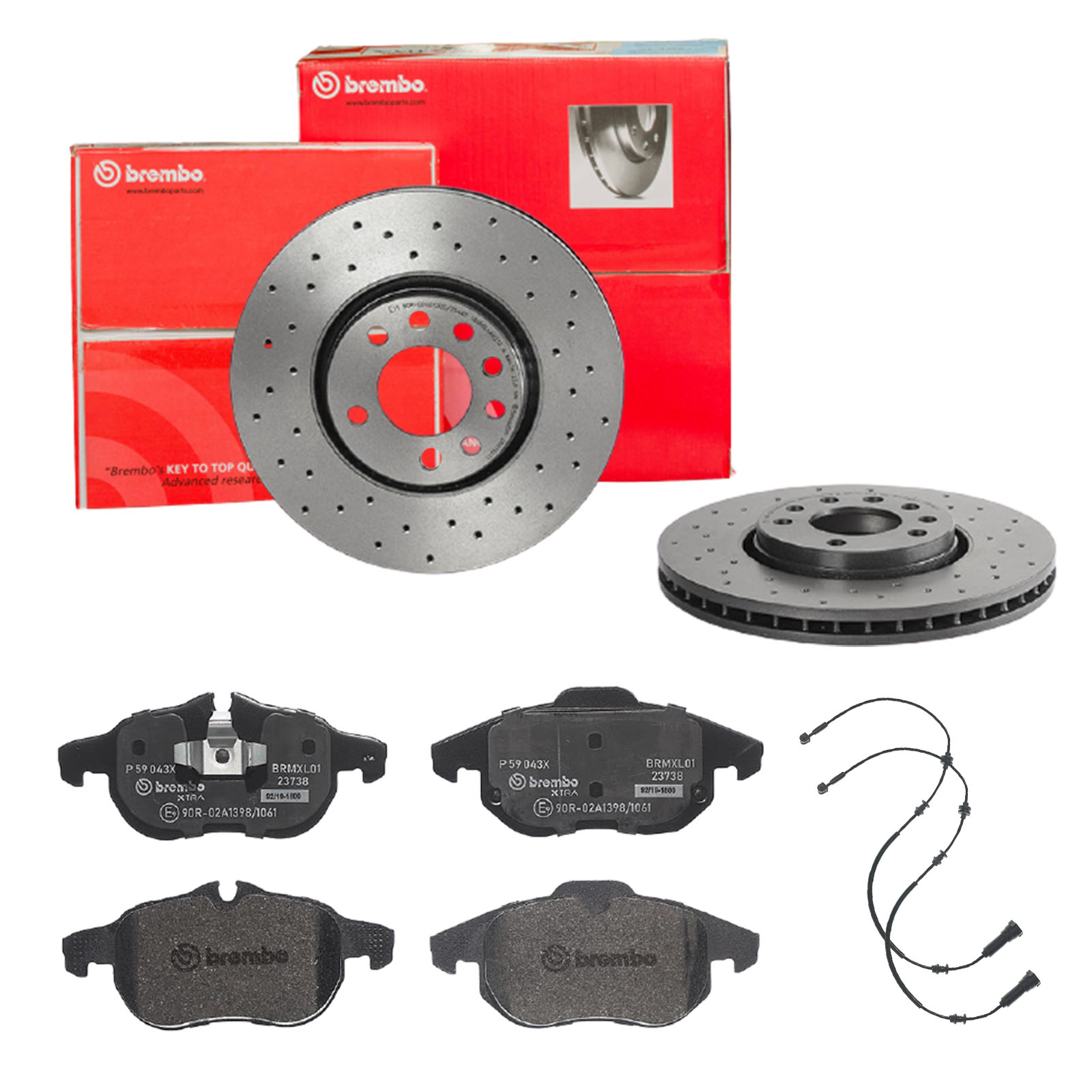 BREMBO Bremsensatz, Scheibenbremse sk8k0f0aa1 Vorderachse Gelocht/innenbel. 302mm 28mm für OPEL VAUXHALL SAAB FIAT GENERAL MOTORS