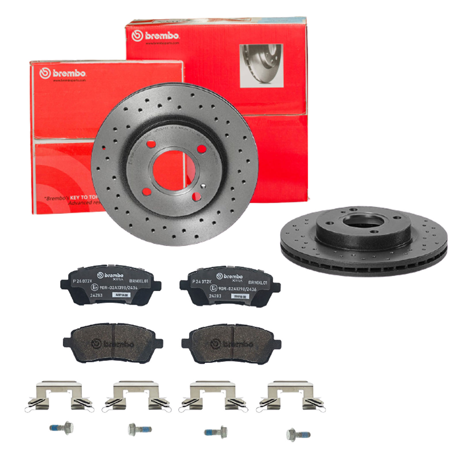 BREMBO Bremsensatz, Scheibenbremse sk8k0f08x3 Vorderachse Gelocht/innenbel. 258mm 23mm für FORD SUZUKI TOYOTA MAZDA DAIHATSU FORD ASIA & OCEANIA