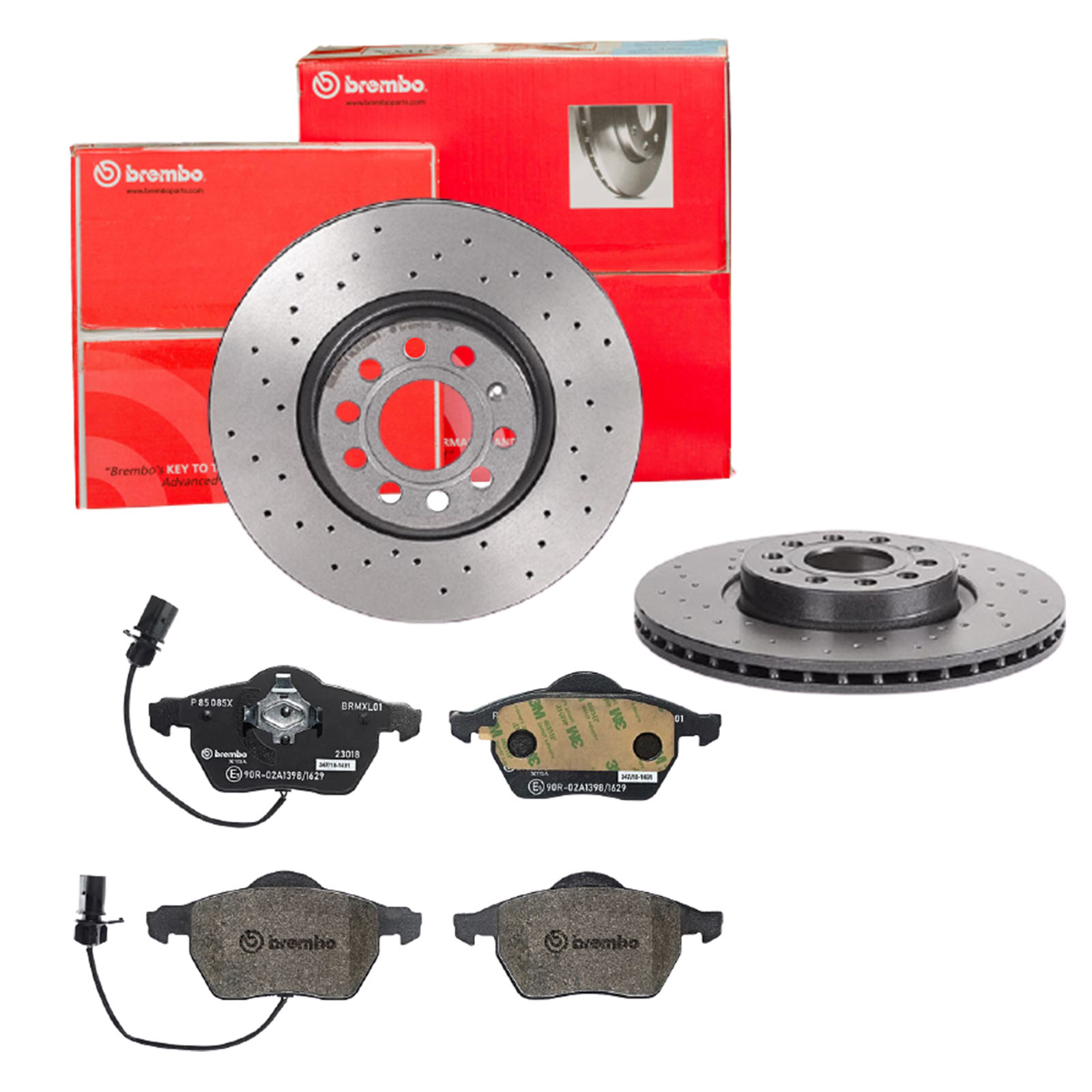 BREMBO Bremsensatz, Scheibenbremse sk8k0f04r3 Vorderachse Gelocht/innenbel. 312mm 25mm für VW AUDI VW (SVW) VW (FAW) AUDI (FAW) SEAT SKODA (SVW) SKODA