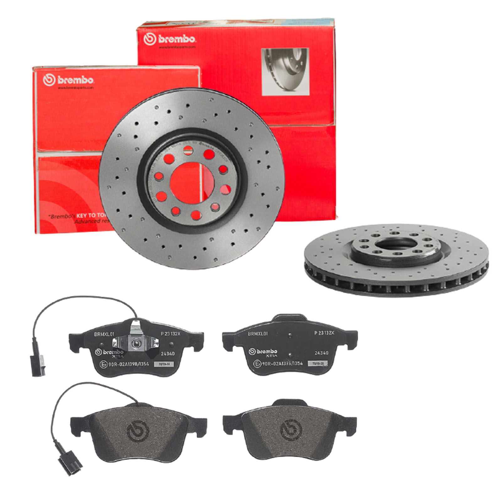 BREMBO Bremsensatz, Scheibenbremse sk8k0ezzl5 Vorderachse Gelocht/innenbel. 305mm 28mm für ALFA ROMEO FIAT (GAC) CHRYSLER DODGE