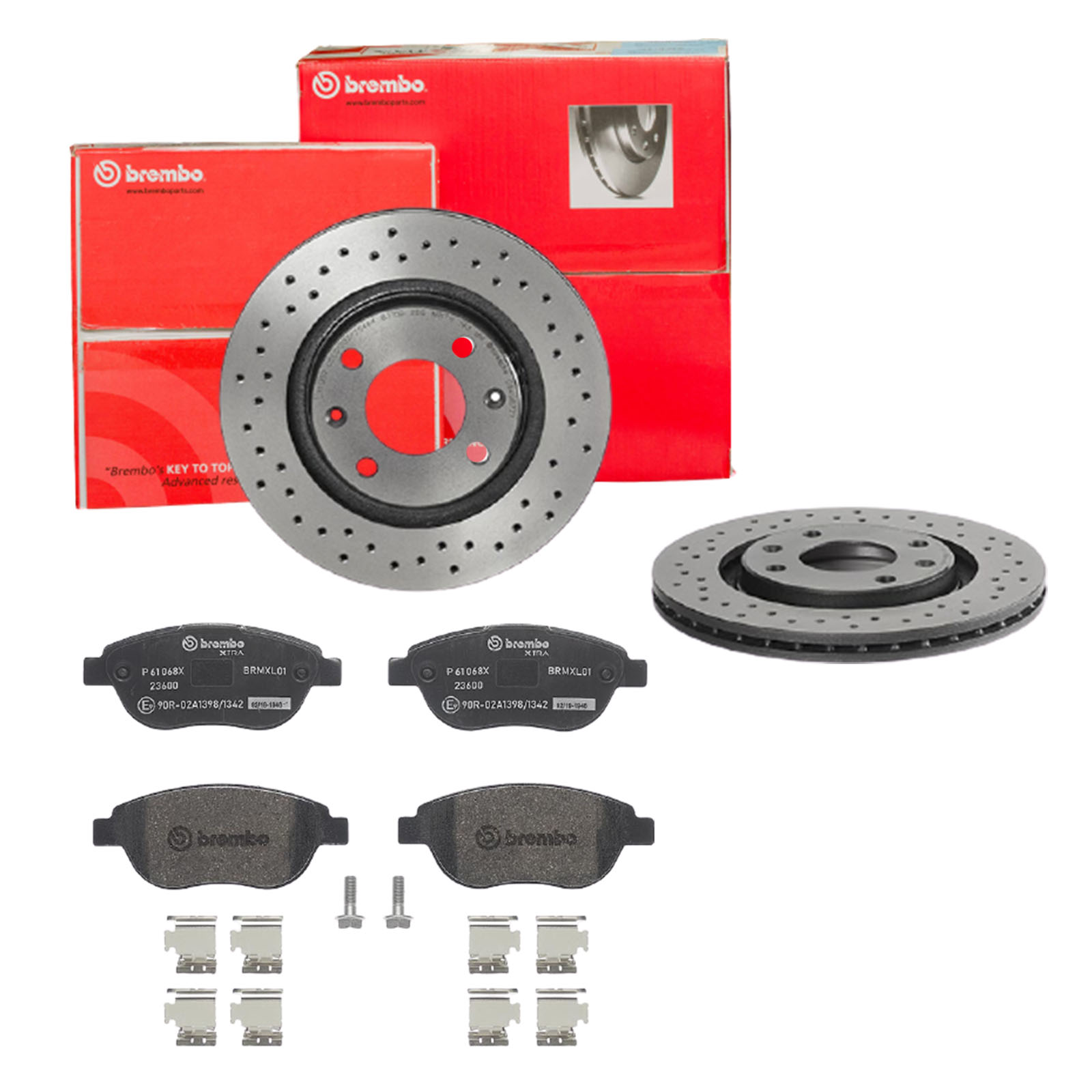 BREMBO Bremsensatz, Scheibenbremse sk8k0ezpn3 Vorderachse Gelocht/innenbel. 266mm 20mm für CITROËN PEUGEOT GEELY CITROËN (DF-PSA) PEUGEOT (DF-PSA) DON