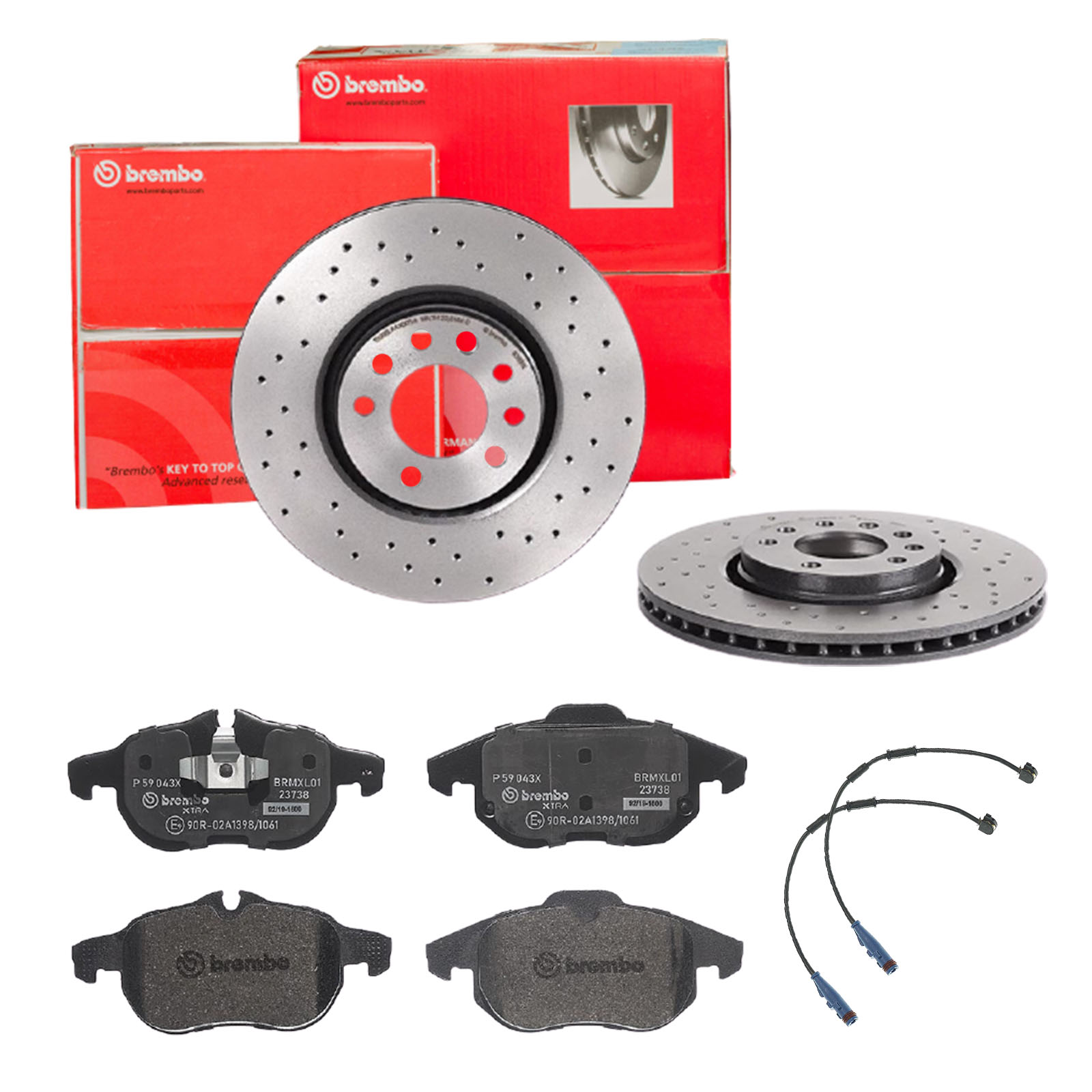 BREMBO sk8k0ezn45 Vorderachse Gelocht/innenbel. 308mm 25mm für OPEL VAUXHALL SAAB FIAT GENERAL MOTORS