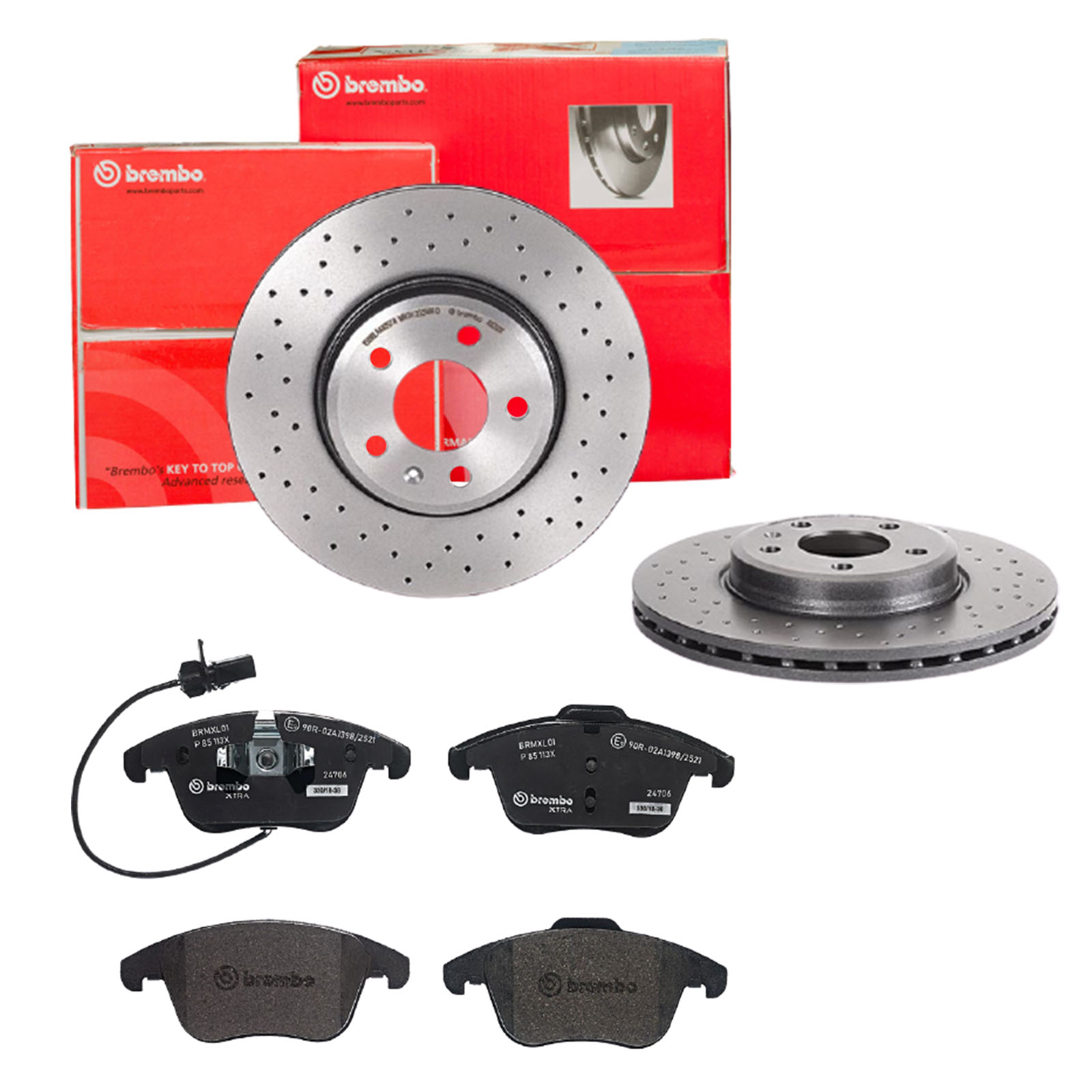 BREMBO sk8k0ezk91 Vorderachse Gelocht/innenbel. 314mm 25mm für AUDI (FAW) SKODA SEAT AUDI VW