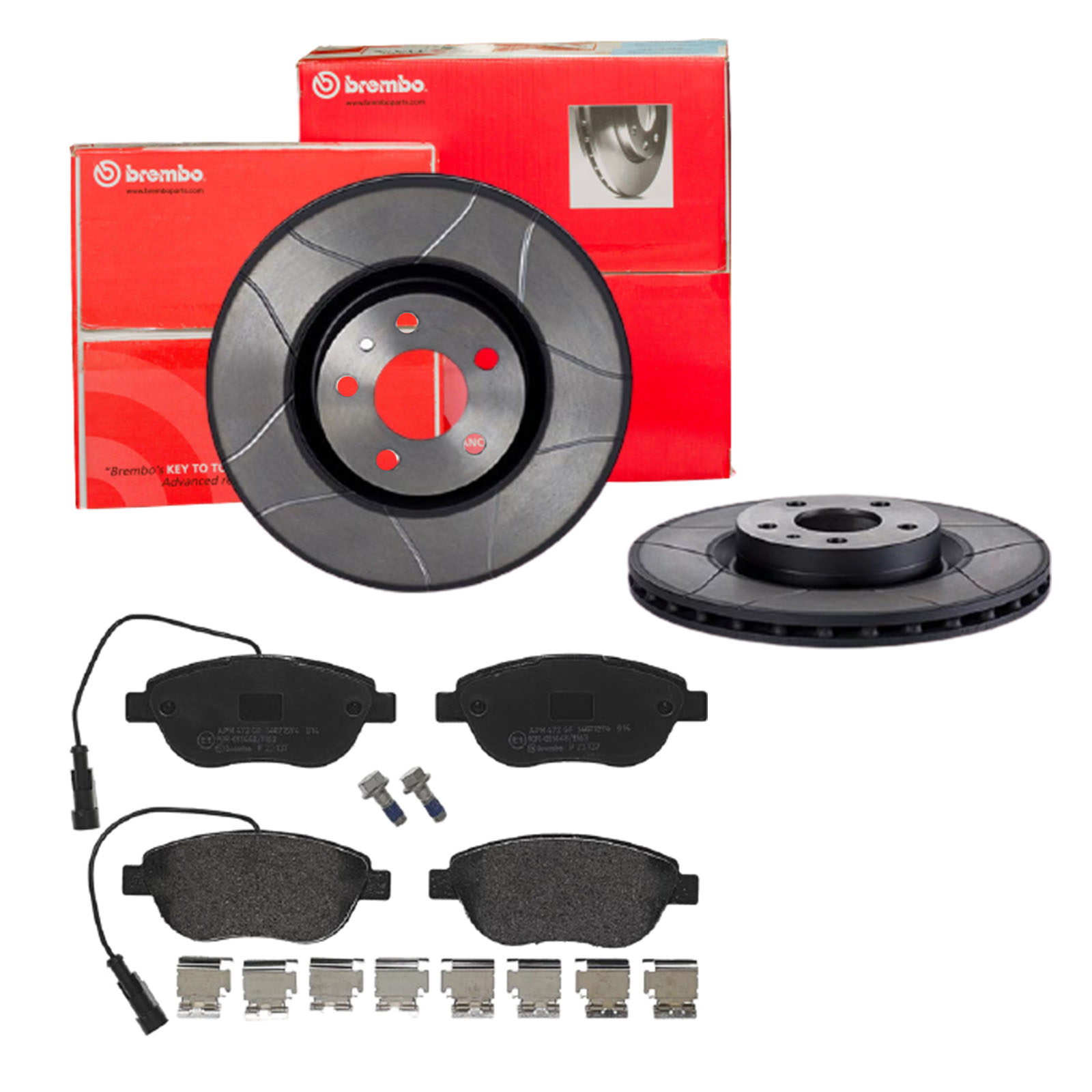 BREMBO Bremsensatz, Scheibenbremse sk8k0ezid7 Vorderachse Geschlitzt 284mm 22mm für OPEL ABARTH FIAT ALFA ROMEO