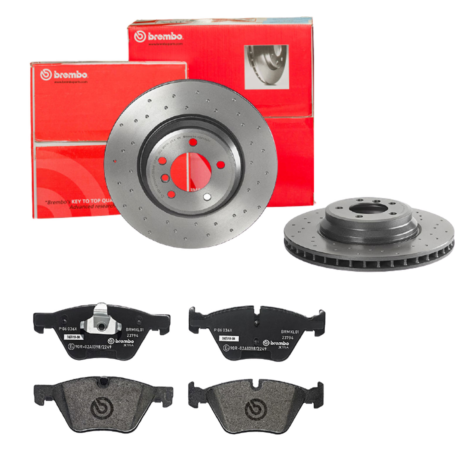 BREMBO Bremsensatz, Scheibenbremse sk8jzzdnc6 Vorderachse Gelocht/innenbel. 348mm 30mm für BMW