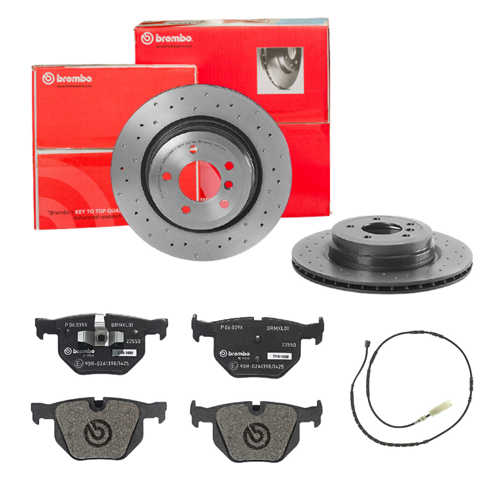 BREMBO Bremsensatz, Scheibenbremse sk8k0fa2q1 Hinterachse Gelocht/innenbel. 336mm 22mm für BMW