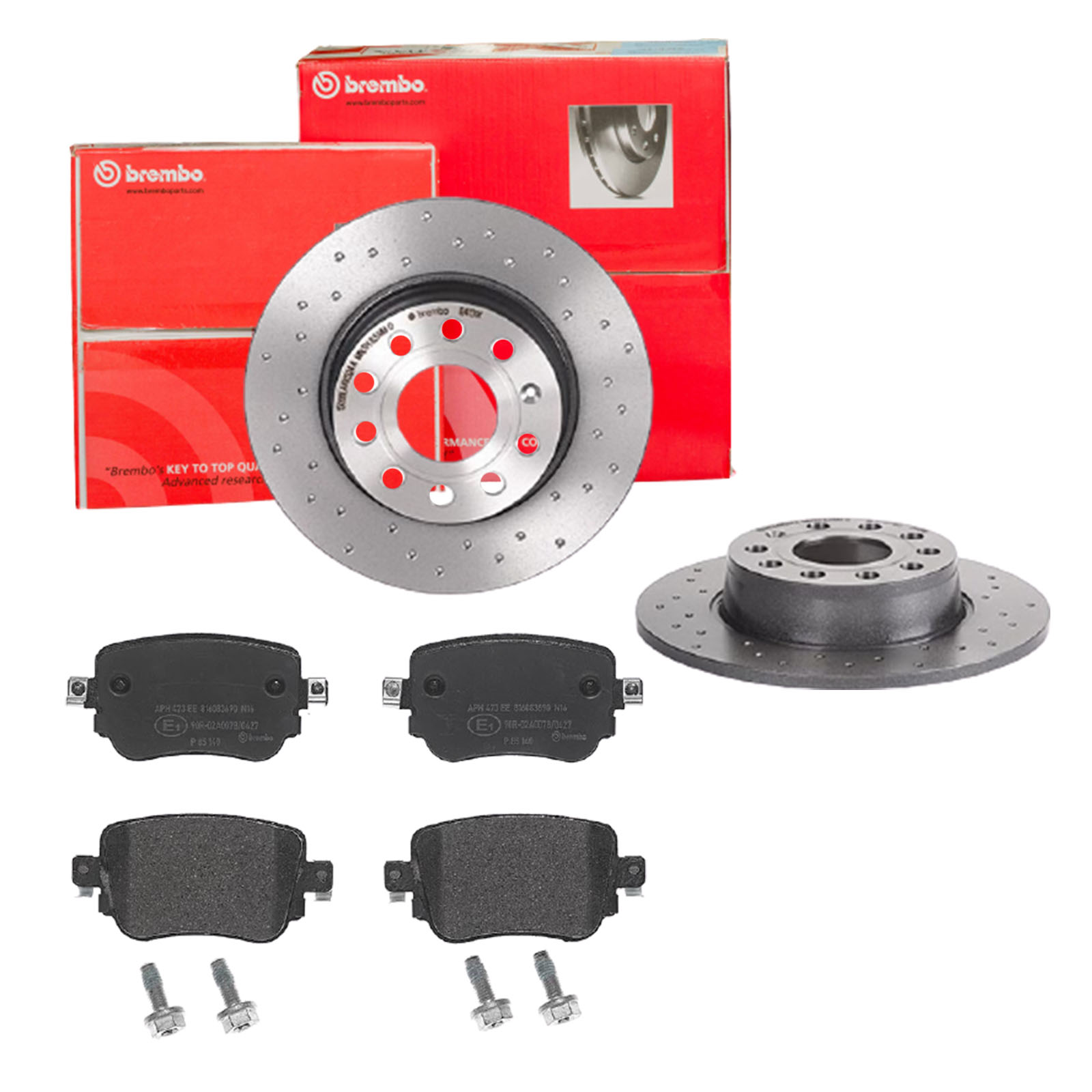 BREMBO Bremsensatz, Scheibenbremse sk8k0fa065 Hinterachse Gelocht 272mm 10mm für VW SEAT SKODA JETTA AUDI