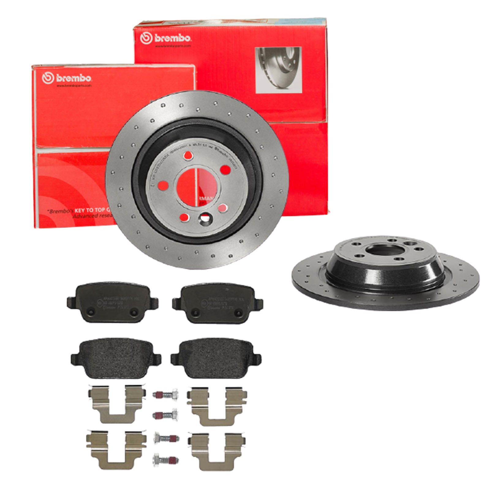 BREMBO Bremsensatz, Scheibenbremse sk8k0f9zr9 Hinterachse Gelocht 302mm 11mm für FORD FORD (CHANGAN) LAND ROVER