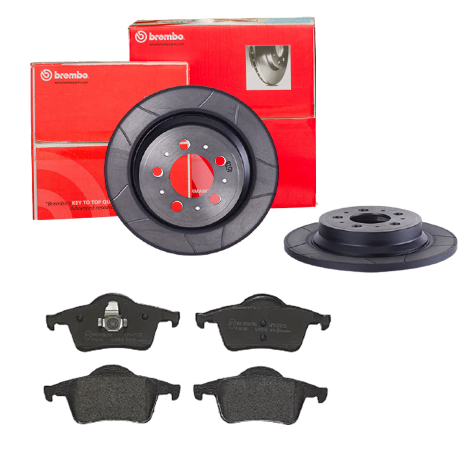 BREMBO Bremsensatz, Scheibenbremse sk8k0f9x63 Hinterachse Geschlitzt 288mm 12mm für VOLVO