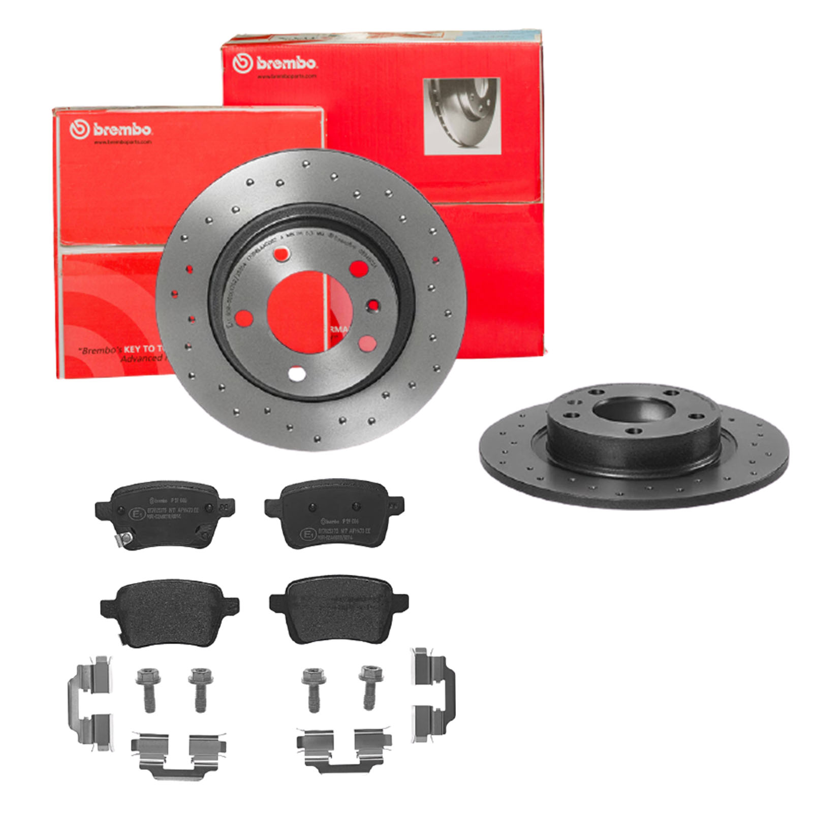 BREMBO Bremsensatz, Scheibenbremse sk8k0f9wr7 Hinterachse Gelocht 264mm 10mm für OPEL VAUXHALL