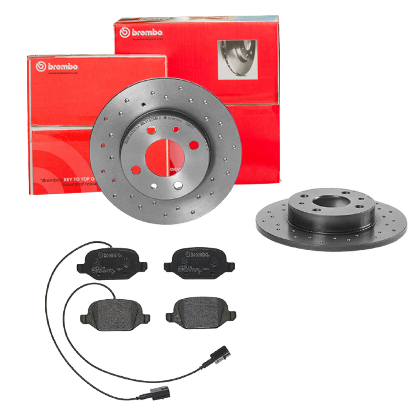 BREMBO Bremsensatz, Scheibenbremse sk8k0f9vh9 Hinterachse Gelocht 240mm 11mm für FORD FIAT ABARTH ALFA ROMEO KIA