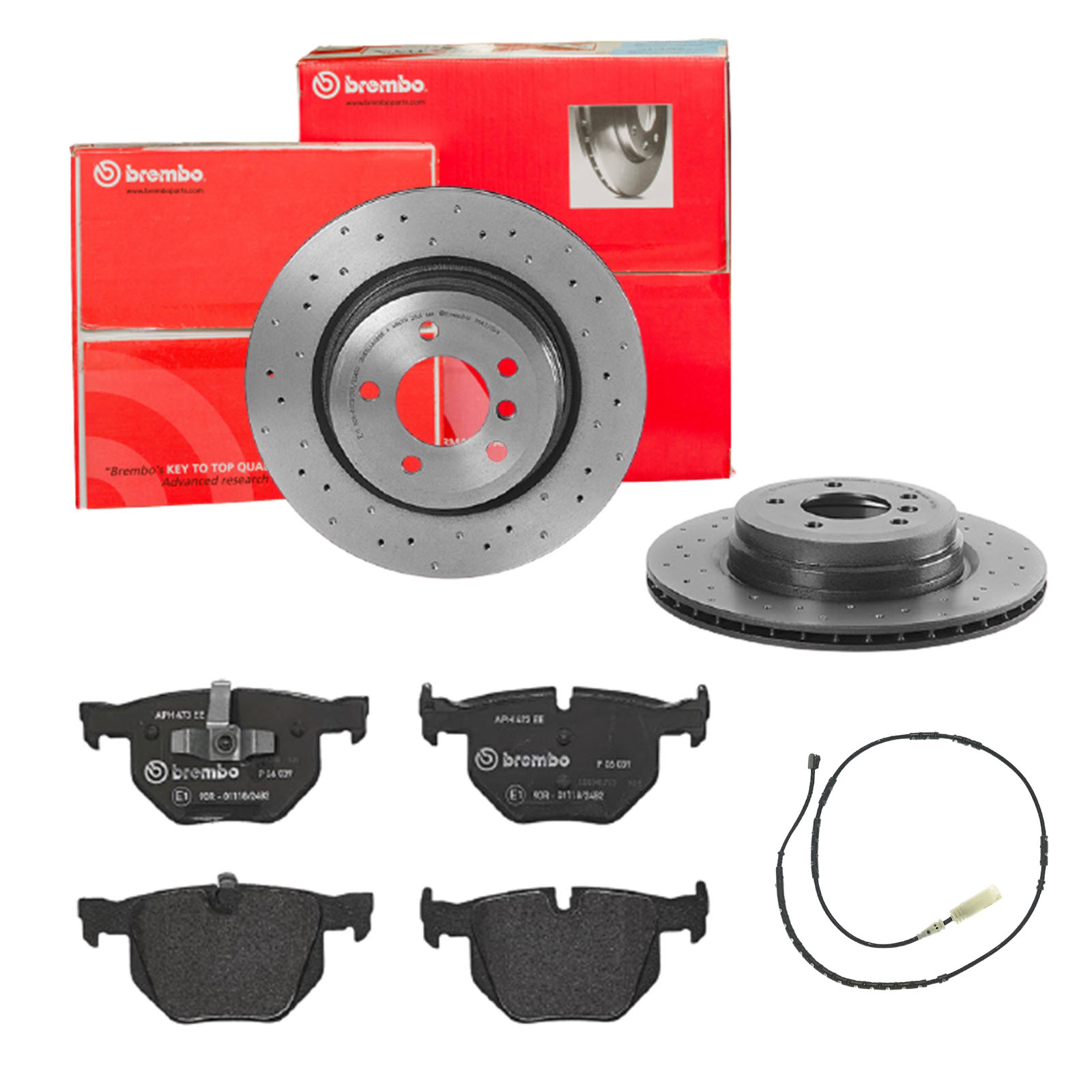 BREMBO Bremsensatz, Scheibenbremse sk8k0f9u71 Hinterachse Gelocht/innenbel. 336mm 22mm für BMW