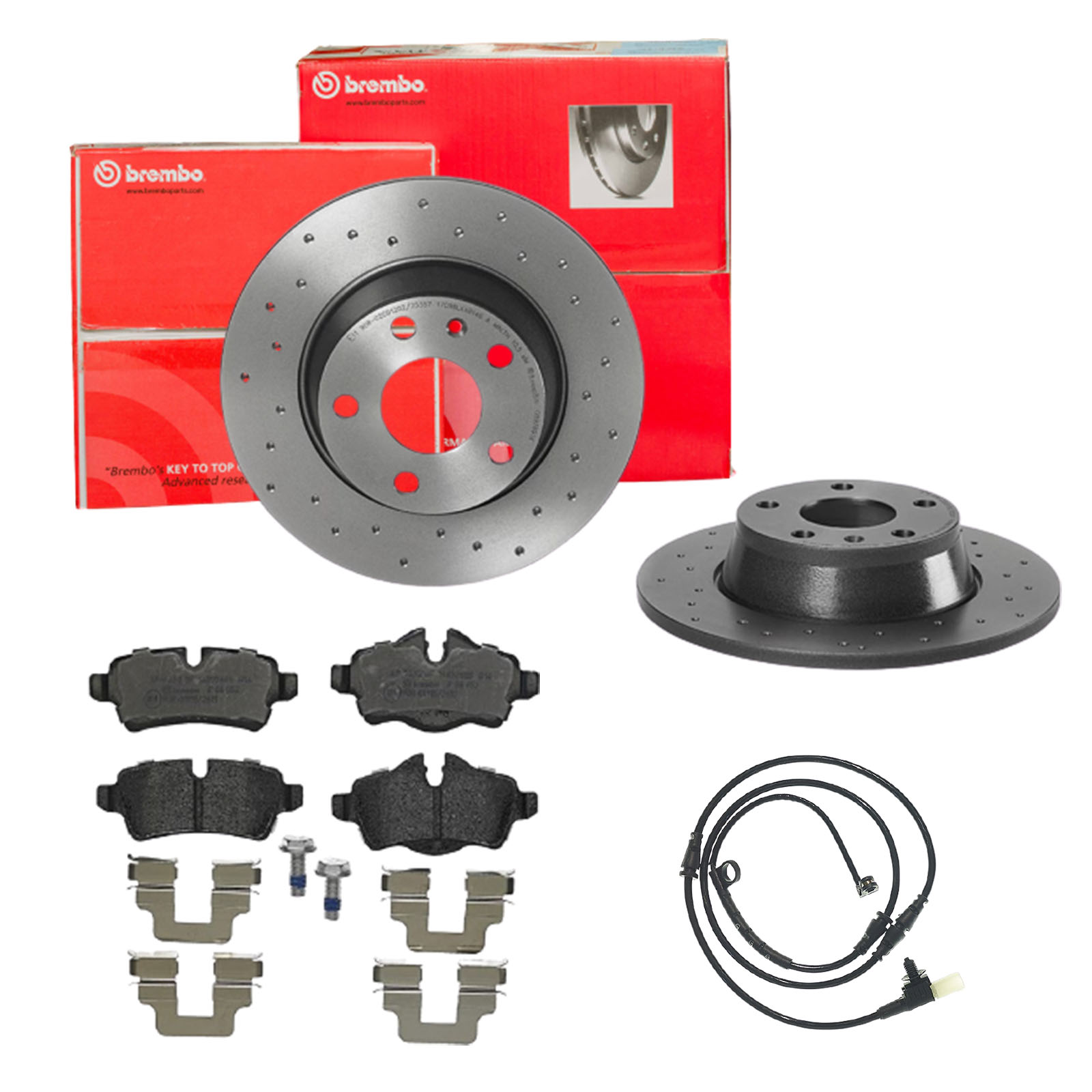 BREMBO Bremsensatz, Scheibenbremse sk8k0f9rz1 Hinterachse Gelocht 259mm 10mm für MINI