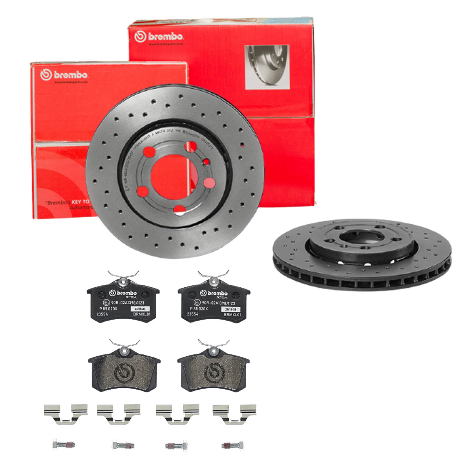 BREMBO Bremsensatz, Scheibenbremse sk8k0f9rg5 Hinterachse Gelocht/innenbel. 256mm 22mm für PEUGEOT CITROËN FORD ROEWE (SAIC) FIAT ZHONGHUA (BRILLIANCE