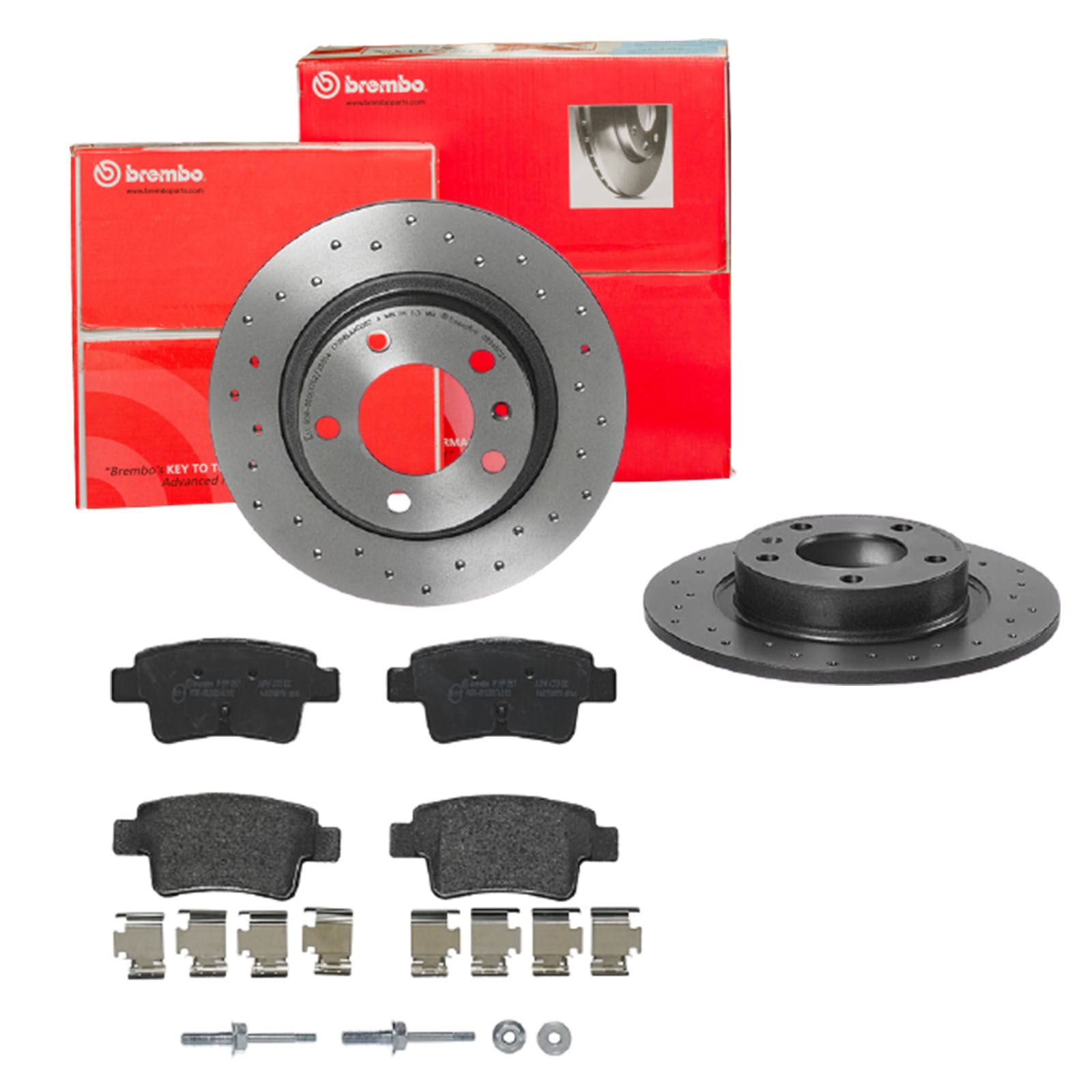 BREMBO Bremsensatz, Scheibenbremse sk8k0f9nt9 Hinterachse Gelocht 264mm 10mm für OPEL FIAT VAUXHALL