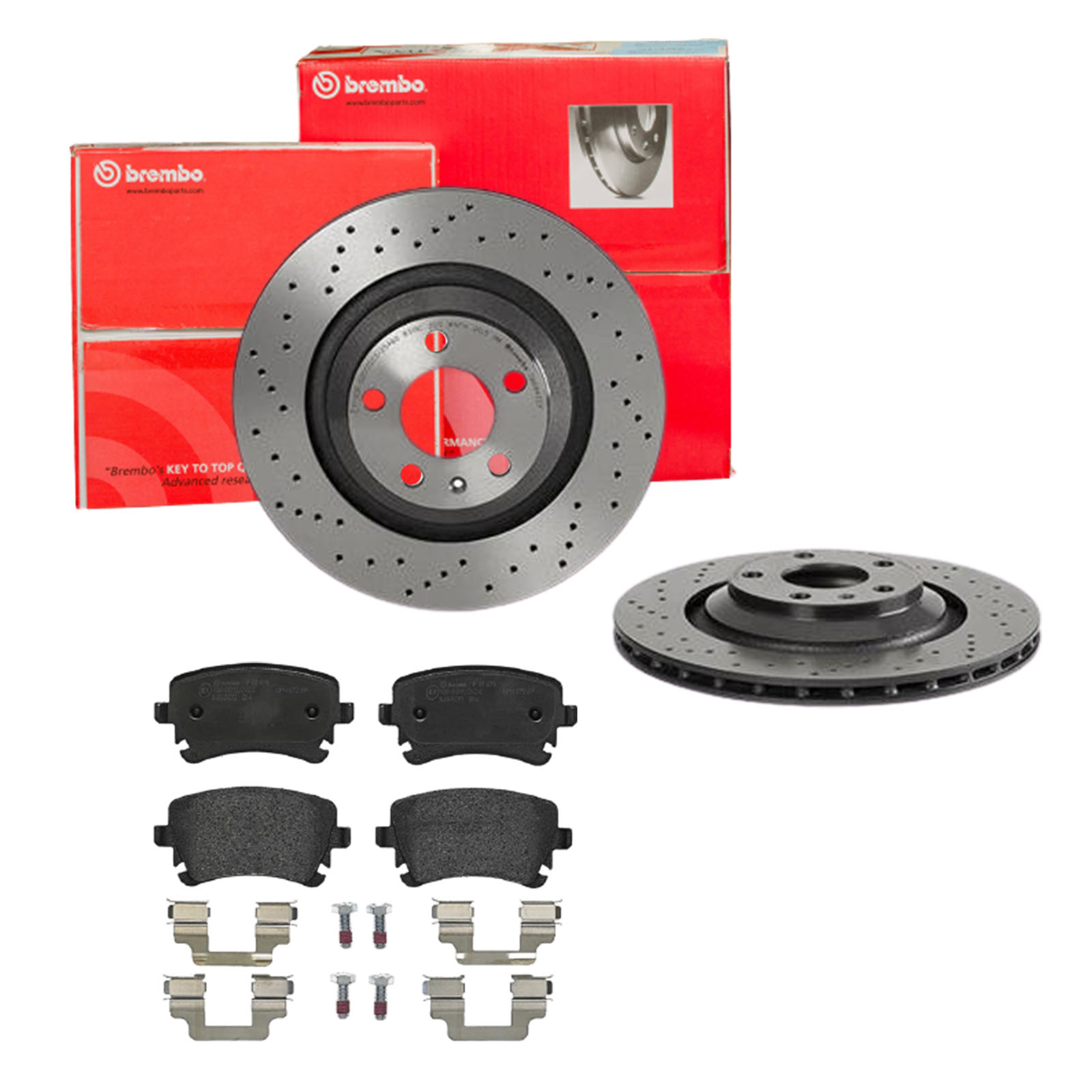 BREMBO Bremsensatz, Scheibenbremse sk8k0f9gw1 Hinterachse Gelocht/innenbel. 330mm 22mm für SEAT VW SKODA AUDI AUDI (FAW)