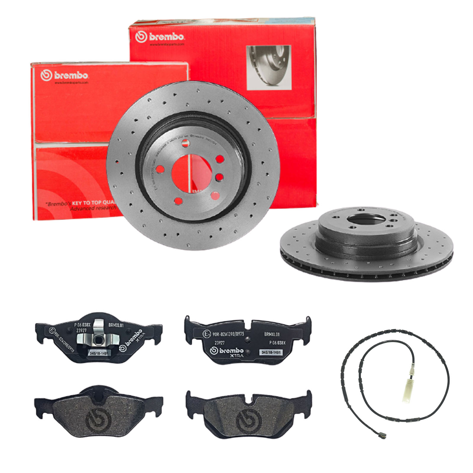 BREMBO sk8k0f9eq1 Hinterachse Gelocht/innenbel. 336mm 22mm für BMW