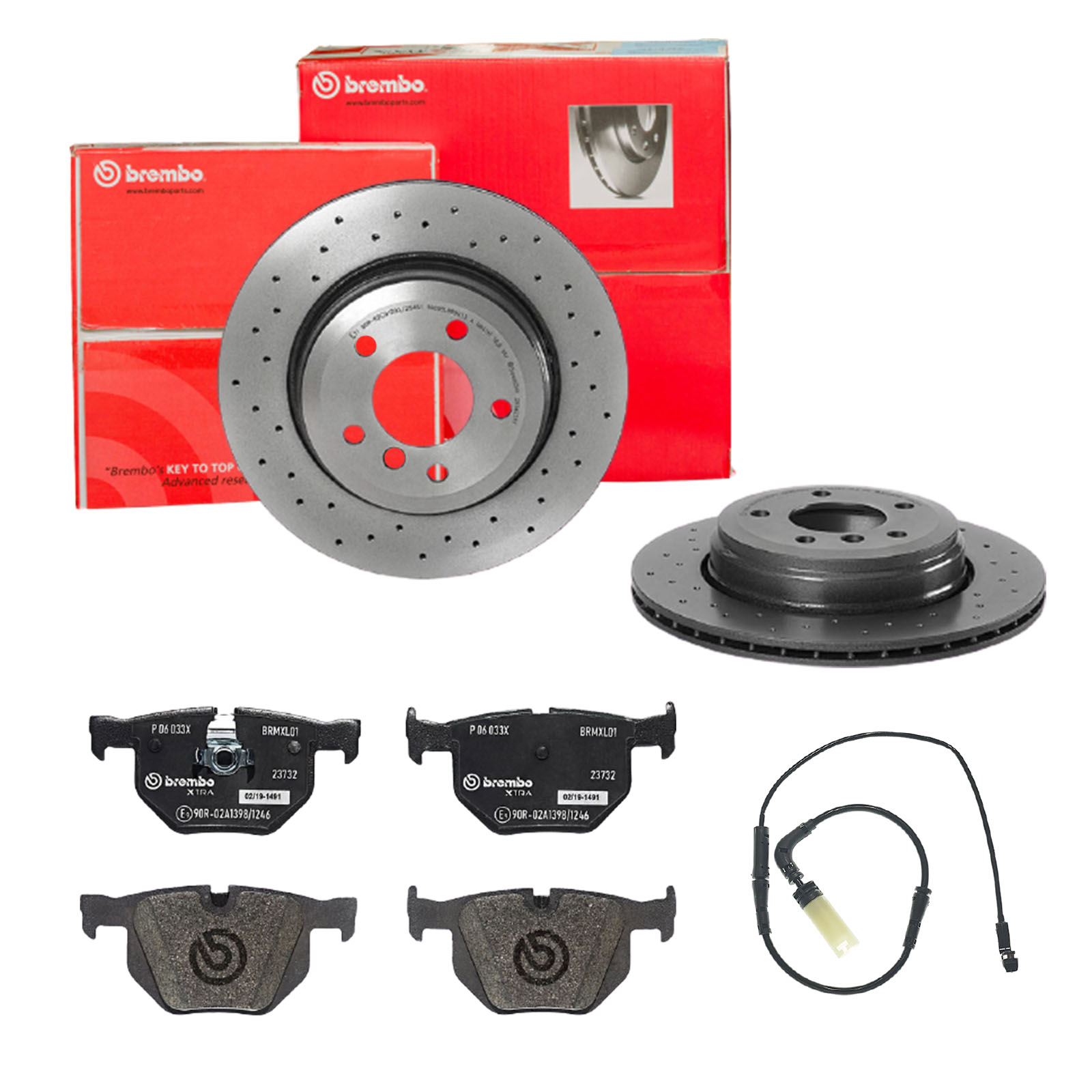 BREMBO Bremsensatz, Scheibenbremse sk8k0f9ea5 Hinterachse Gelocht/innenbel. 320mm 20mm für BMW