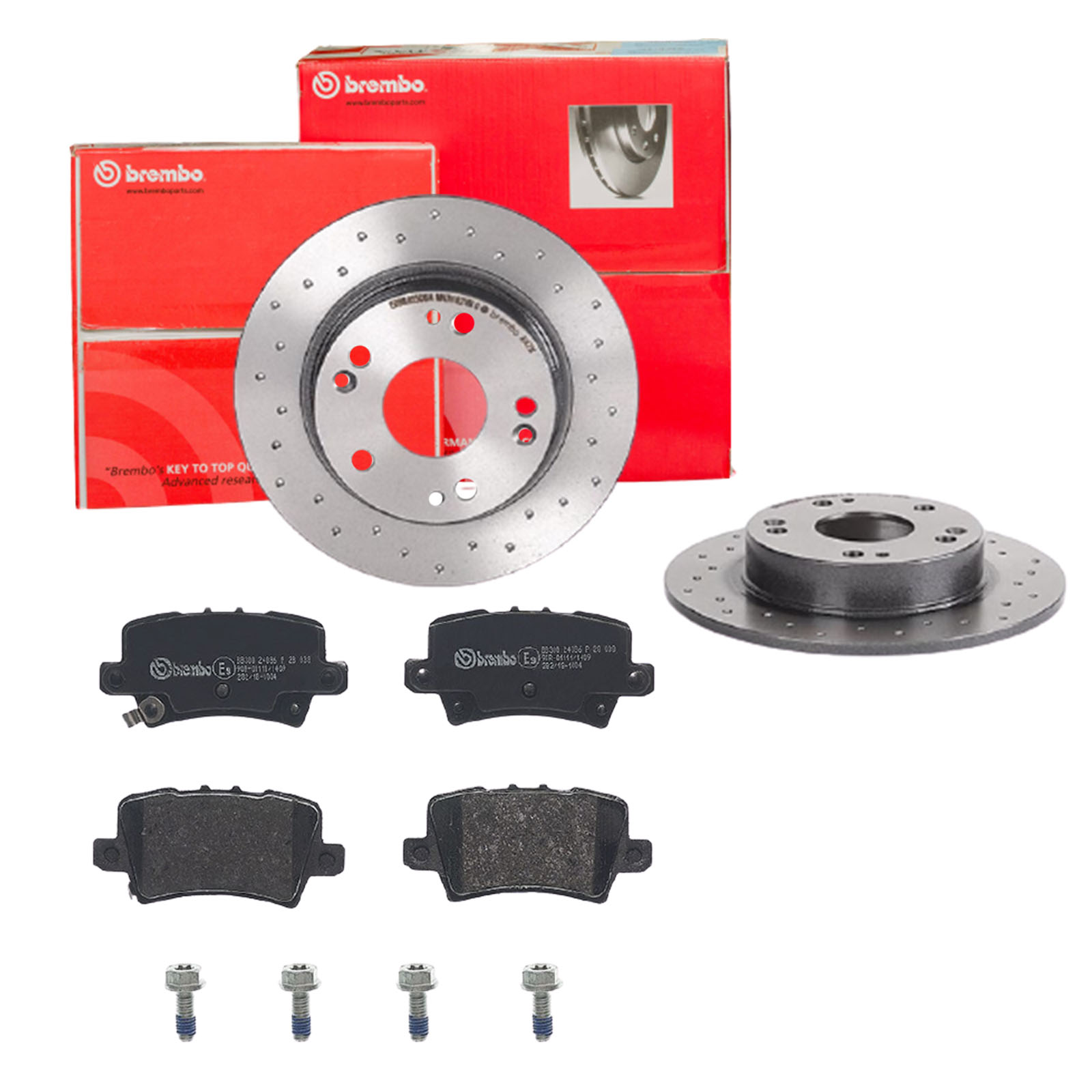 BREMBO Bremsensatz, Scheibenbremse sk8k0f9dw9 Hinterachse Gelocht 260mm 9mm für HONDA
