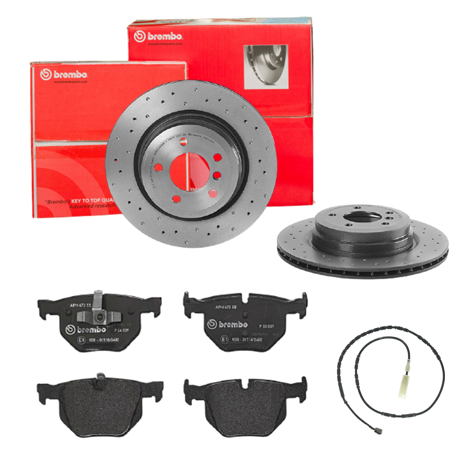 BREMBO Bremsensatz, Scheibenbremse sk8k0f9df3 Hinterachse Gelocht/innenbel. 336mm 22mm für BMW