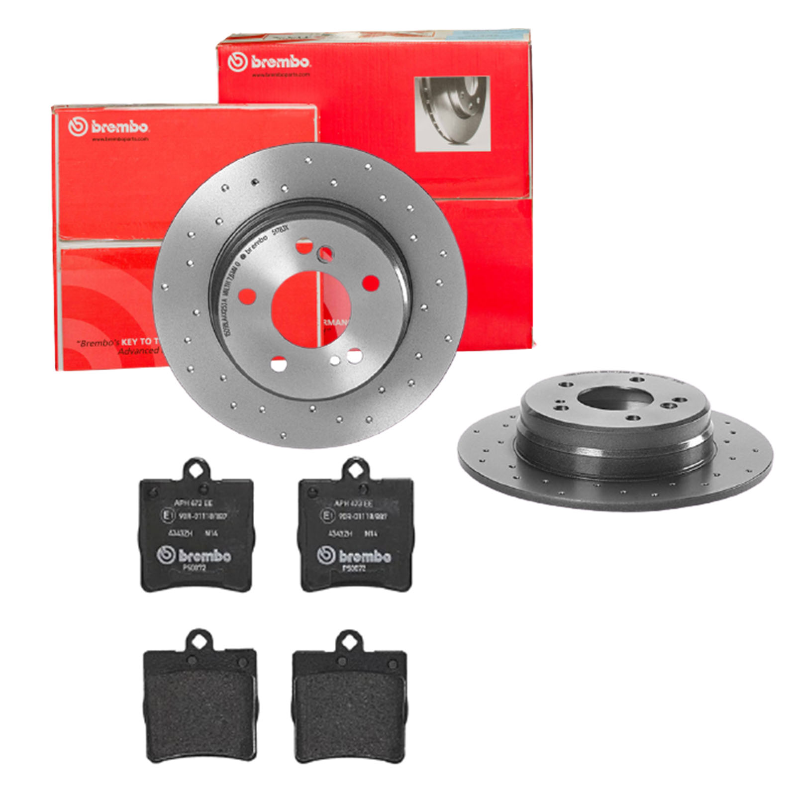 BREMBO Bremsensatz, Scheibenbremse sk8k0f9891 Hinterachse Gelocht 278mm 9mm für MERCEDES-BENZ CHRYSLER