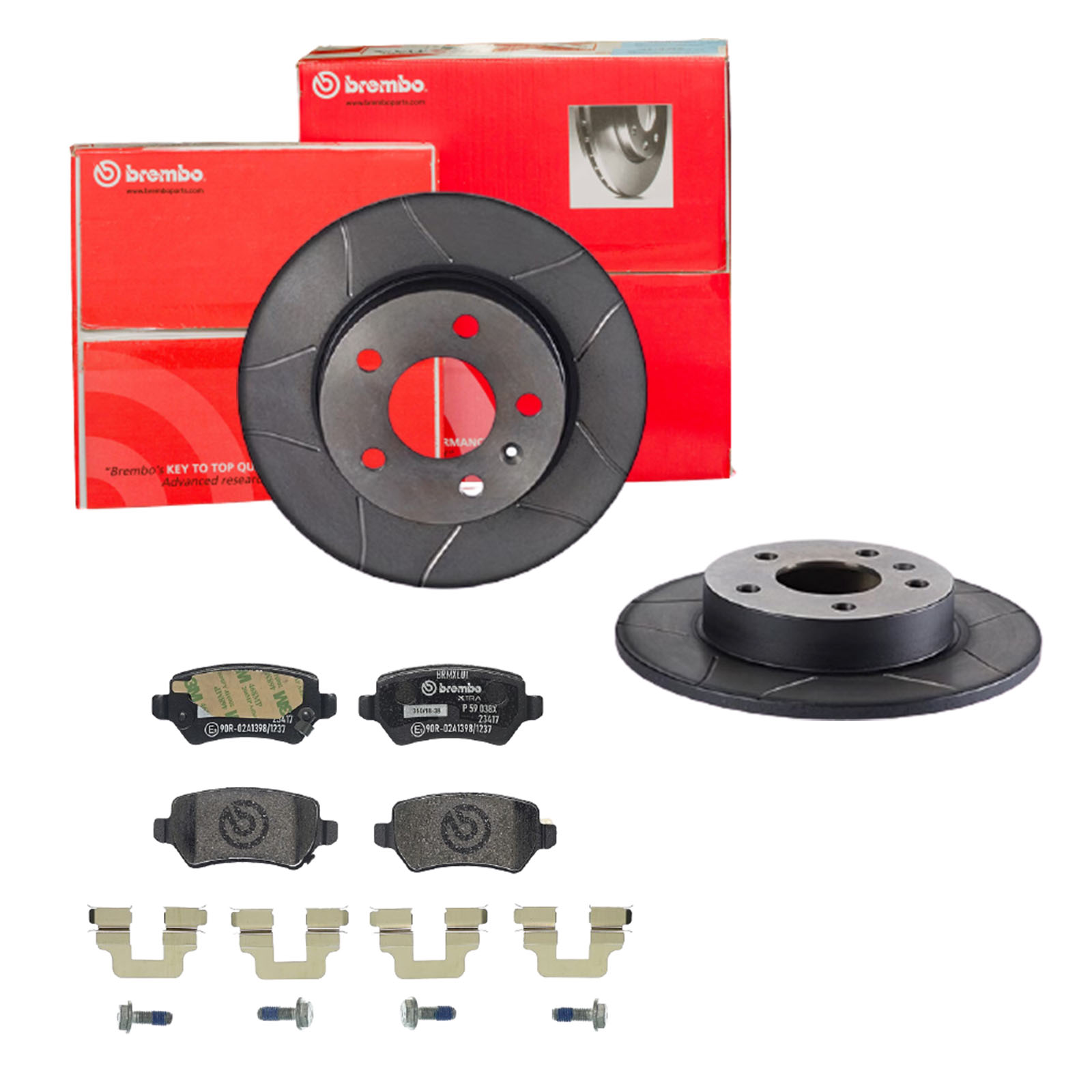 BREMBO Bremsensatz, Scheibenbremse sk8k0f96z3 Hinterachse Geschlitzt 264mm 10mm für OPEL VAUXHALL GENERAL MOTORS SATURN KIA