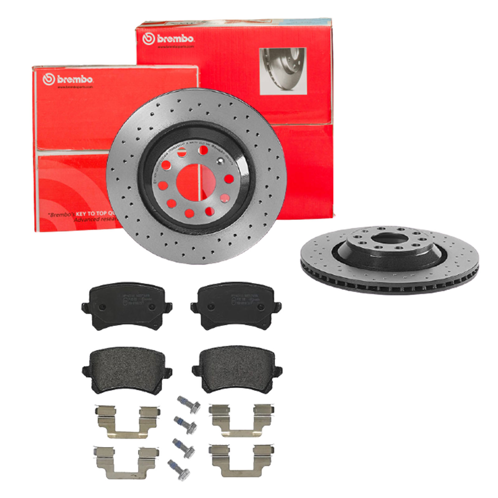 BREMBO Bremsensatz, Scheibenbremse sk8k0f94w3 Hinterachse Gelocht/innenbel. 310mm 22mm für AUDI VW VW (FAW)