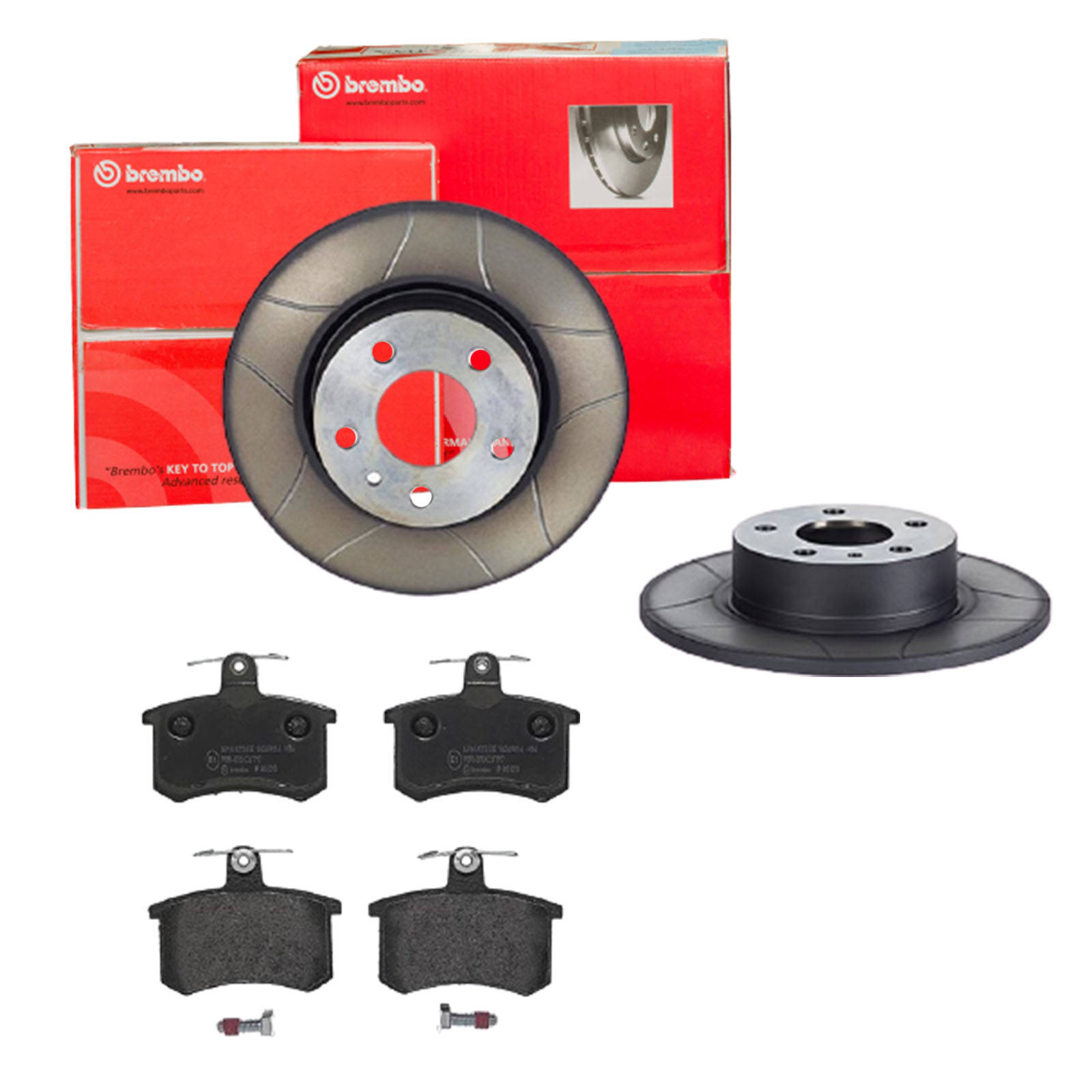BREMBO Bremsensatz, Scheibenbremse sk8k0f94h7 Hinterachse Geschlitzt 251mm 10mm für LANCIA ALFA ROMEO FIAT SKODA AUDI SEAT VW