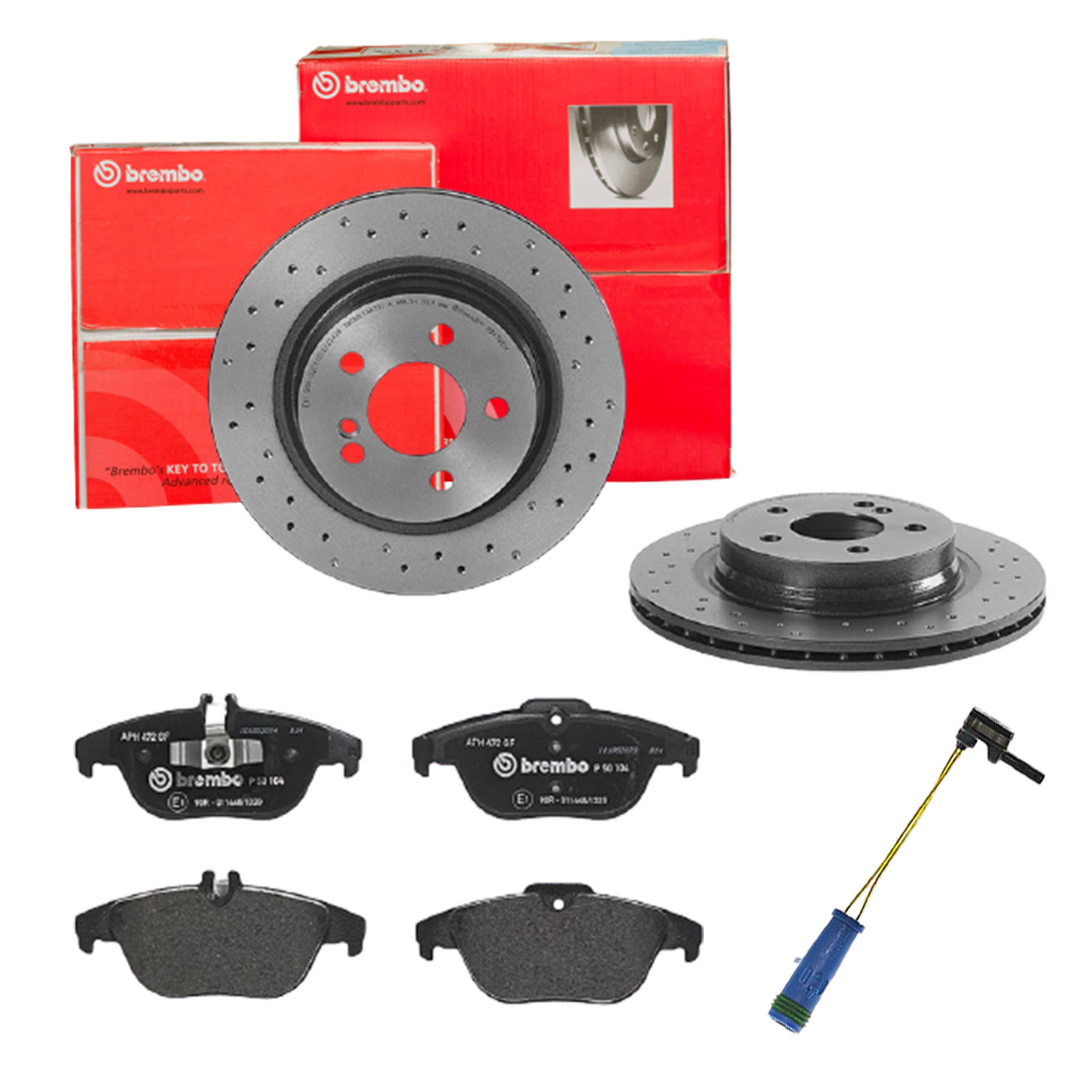BREMBO Bremsensatz, Scheibenbremse sk8k0f8yi3 Hinterachse Gelocht/innenbel. 300mm 22mm für MERCEDES-BENZ