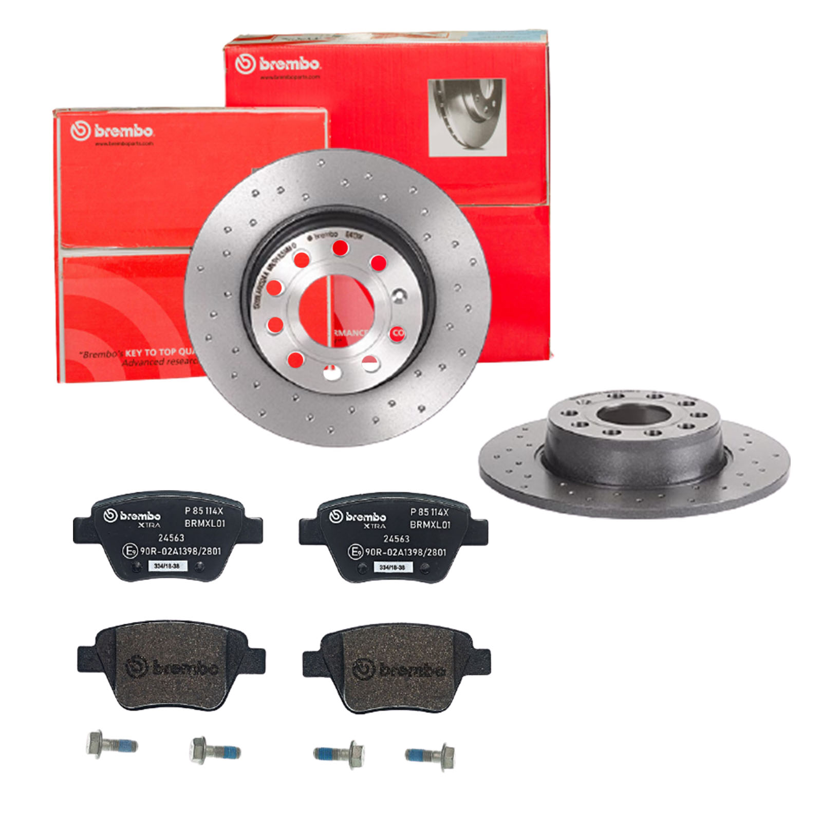 BREMBO Bremsensatz, Scheibenbremse sk8k0f8uo9 Hinterachse Gelocht 272mm 10mm für VW AUDI VW (FAW) SEAT