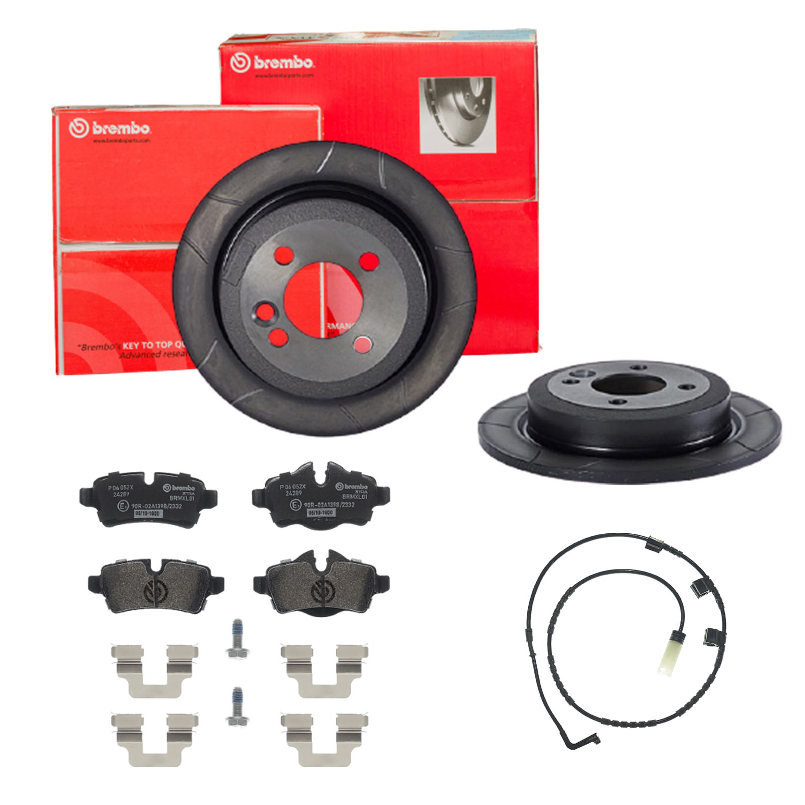 BREMBO Bremsensatz, Scheibenbremse sk8k0f8rq7 Hinterachse Geschlitzt 259mm 10mm für MINI BMW