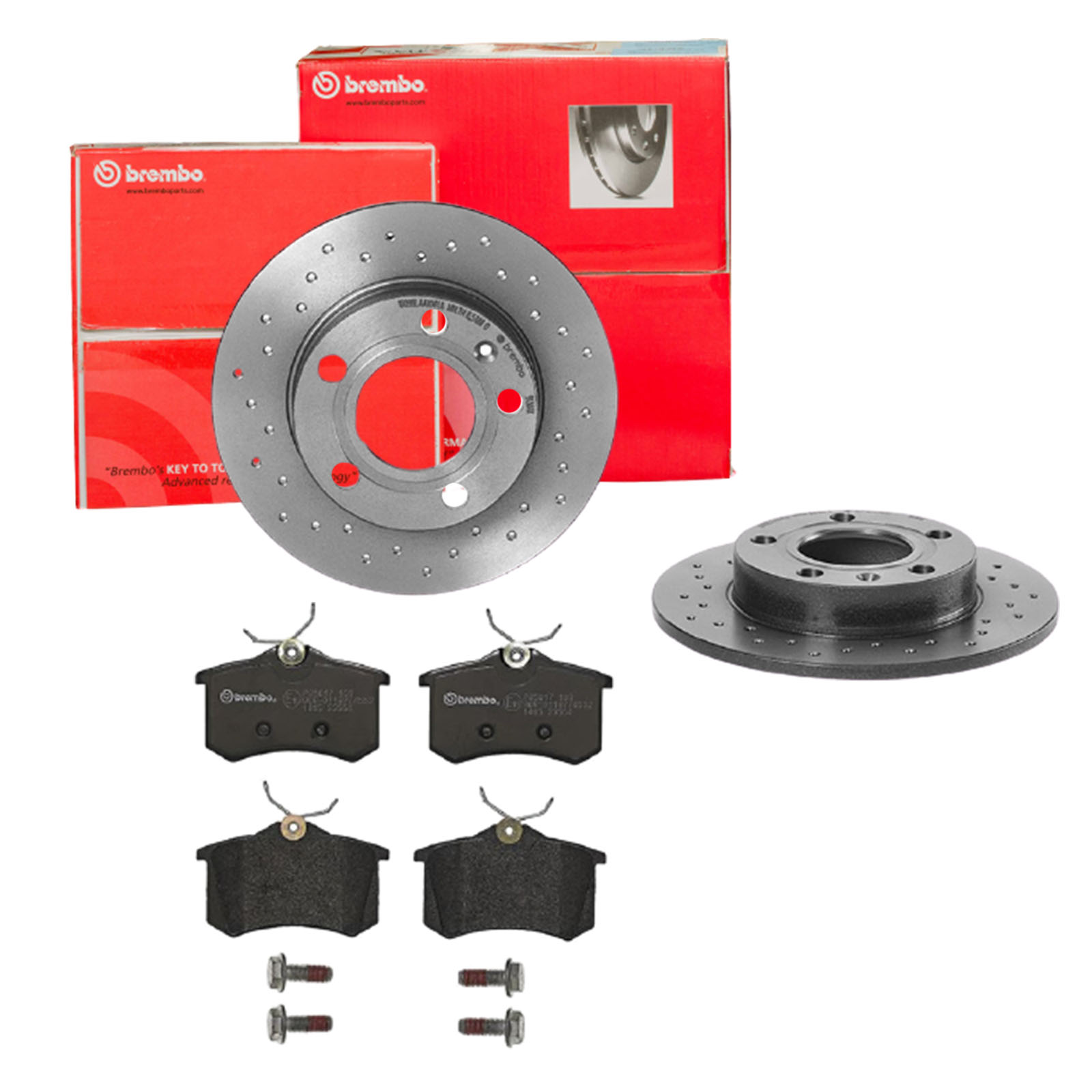 BREMBO Bremsensatz, Scheibenbremse sk8k0f8qx5 Hinterachse Gelocht 245mm 10mm für PEUGEOT MG (SAIC) ROEWE (SAIC) SKODA CITROËN AUDI SEAT VW RENAULT EUR