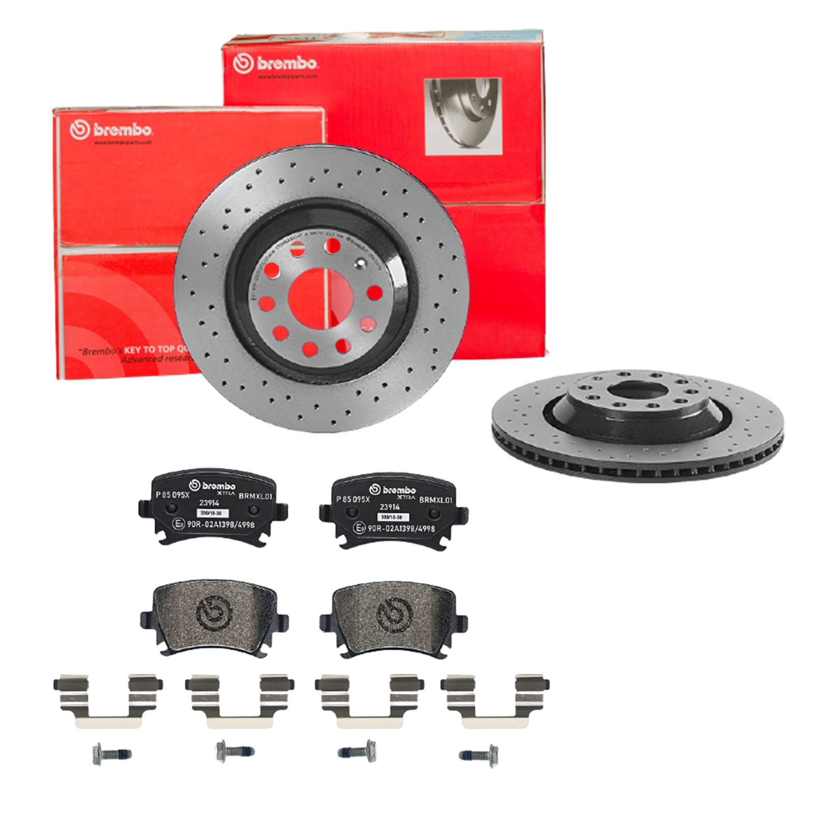 BREMBO Bremsensatz, Scheibenbremse sk8k0f8nx3 Hinterachse Gelocht/innenbel. 310mm 22mm für VW SEAT VW (FAW) SKODA