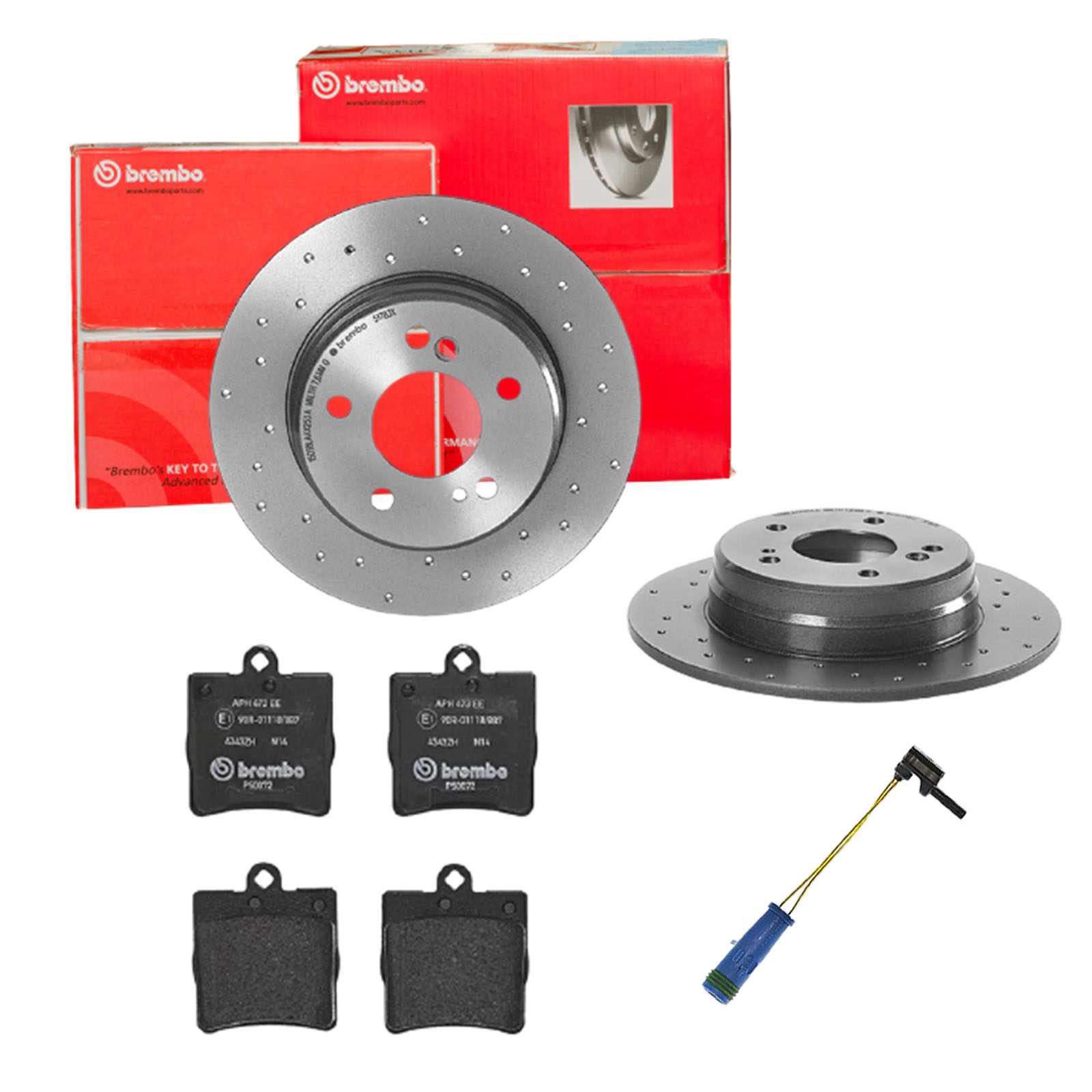 BREMBO Bremsensatz, Scheibenbremse sk8k0f8n31 Hinterachse Gelocht 278mm 9mm für MERCEDES-BENZ CHRYSLER