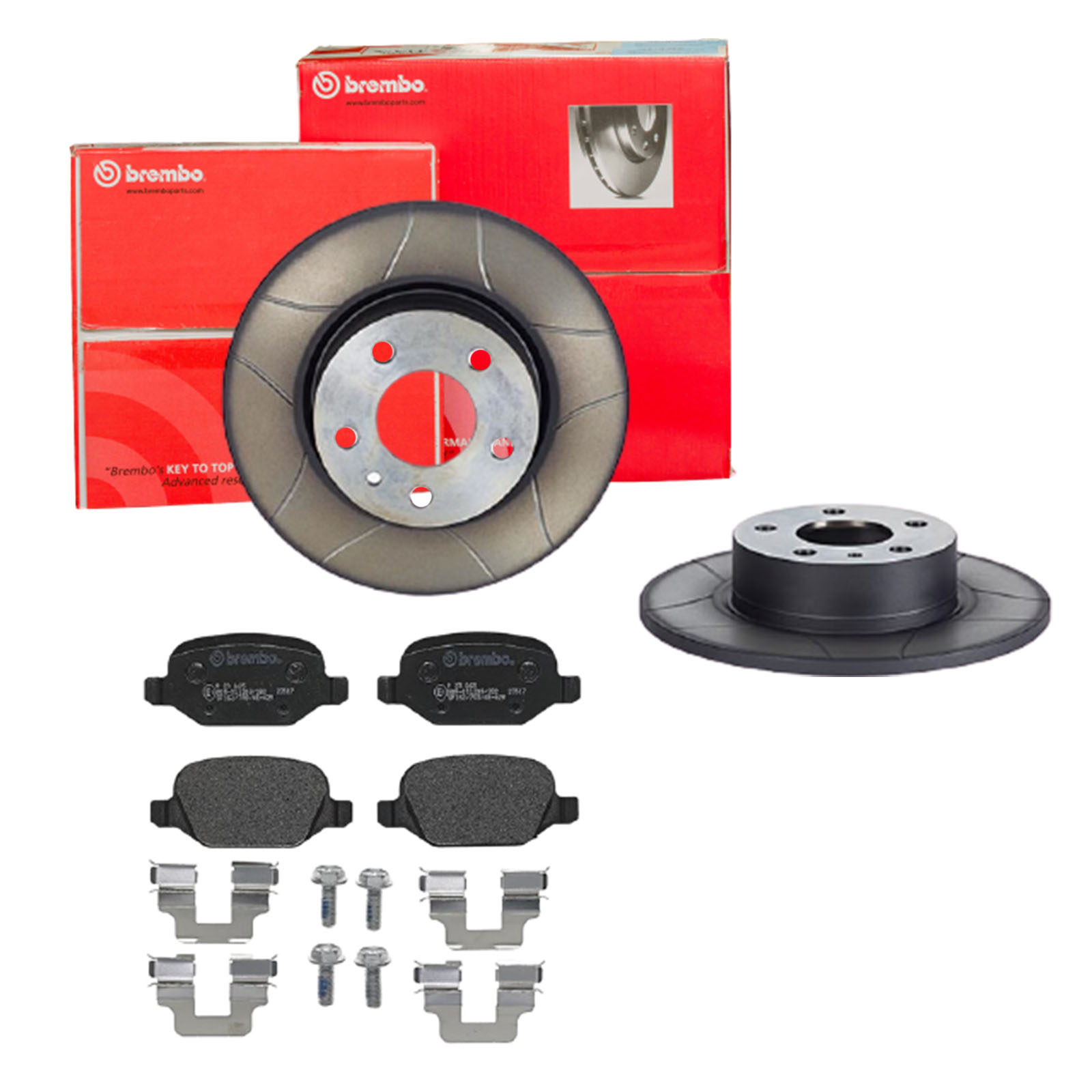 BREMBO Bremsensatz, Scheibenbremse sk8k0f8kw1 Hinterachse Geschlitzt 251mm 10mm für LANCIA ALFA ROMEO FIAT