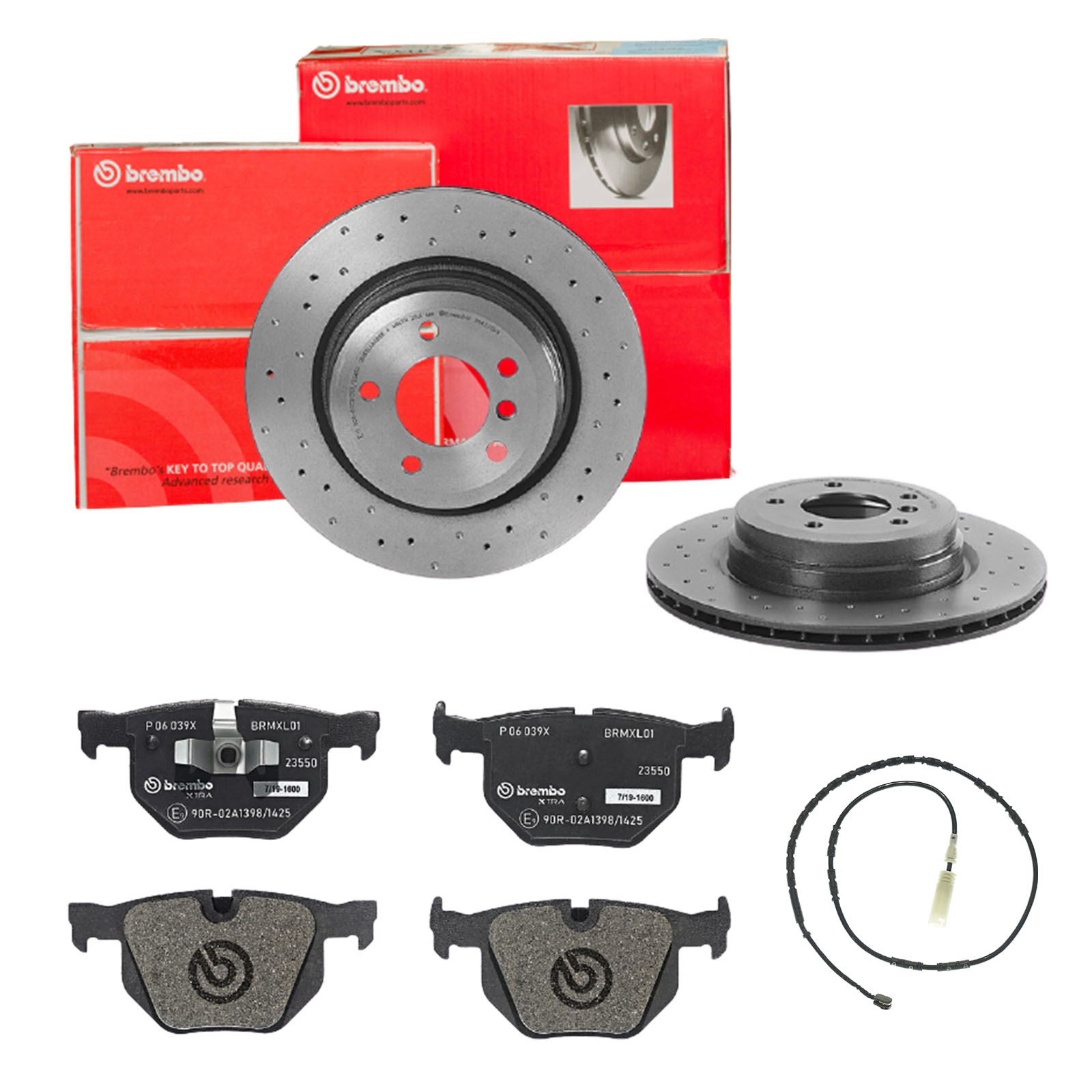 BREMBO Bremsensatz, Scheibenbremse sk8k0f8kg5 Hinterachse Gelocht/innenbel. 336mm 22mm für BMW