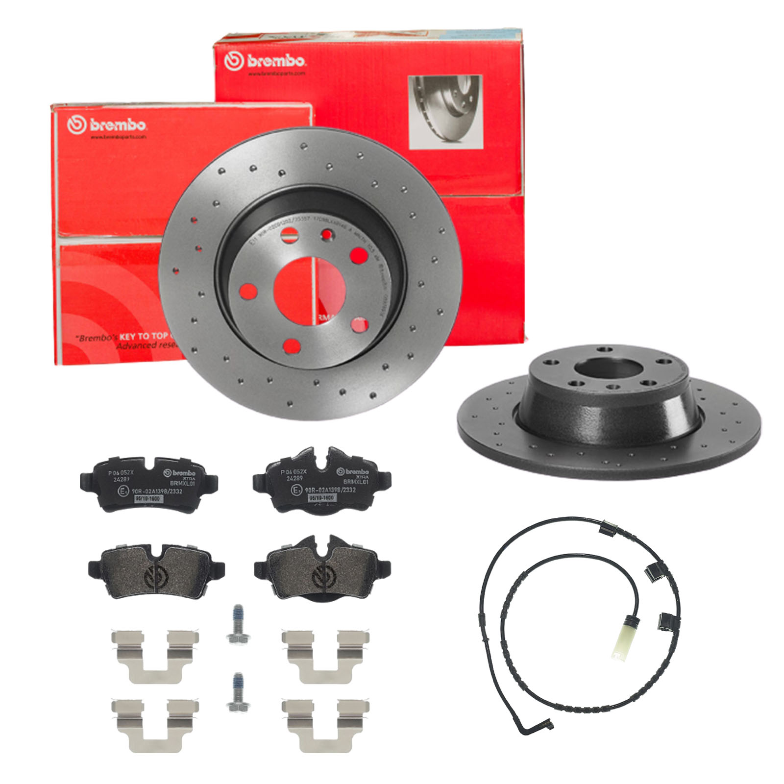 BREMBO Bremsensatz, Scheibenbremse sk8k0f8k29 Hinterachse Gelocht 259mm 10mm für MINI