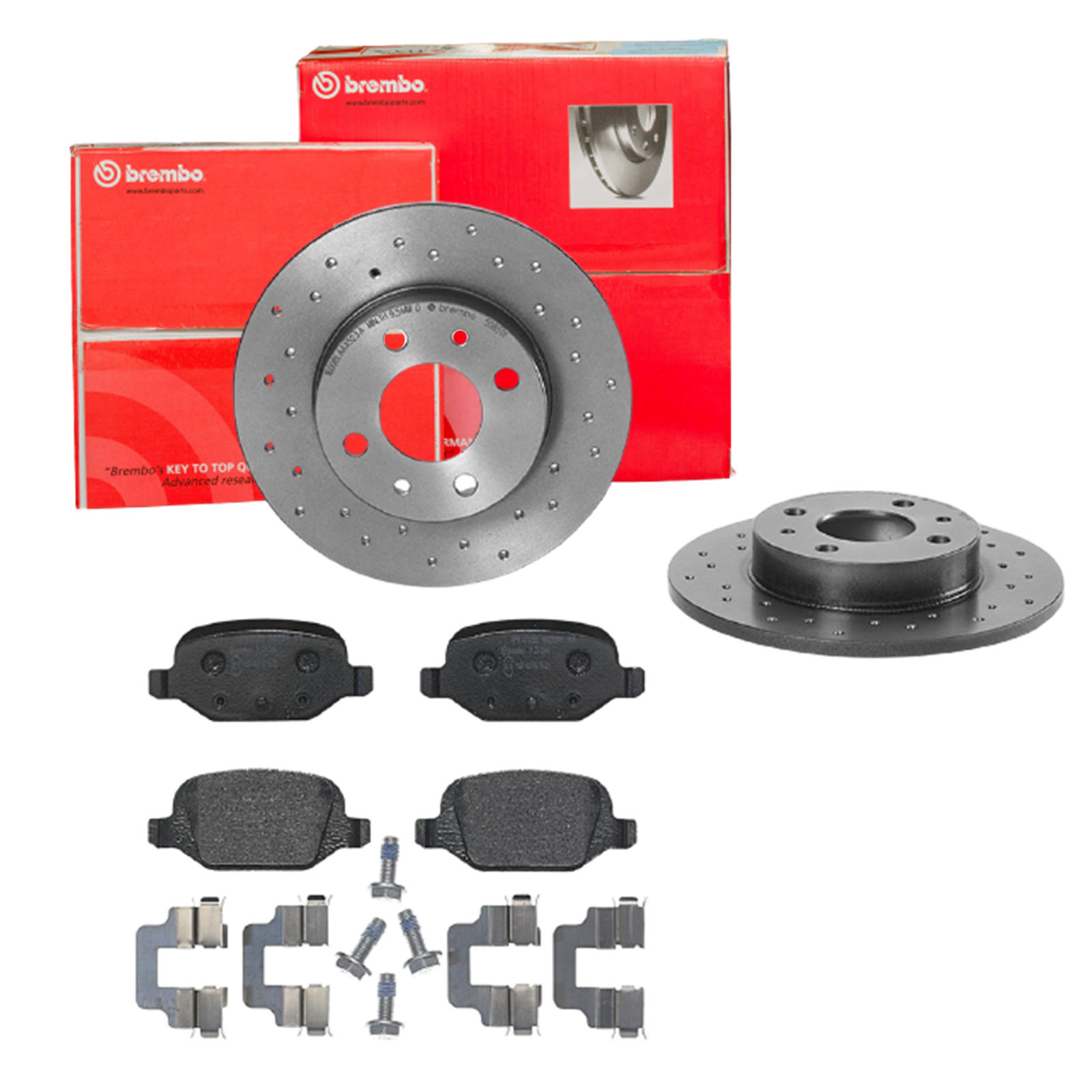 BREMBO Bremsensatz, Scheibenbremse sk8k0f8jo3 Hinterachse Gelocht 240mm 11mm für FORD ABARTH ZASTAVA FIAT ALFA ROMEO CITROËN LADA
