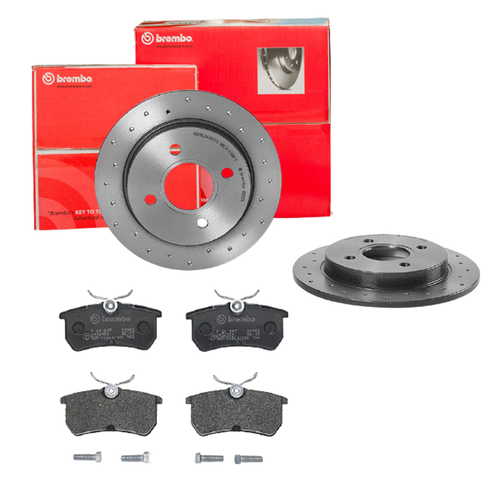 BREMBO Bremsensatz, Scheibenbremse sk8k0f8h67 Hinterachse Gelocht 253mm 10mm für FORD FORD USA