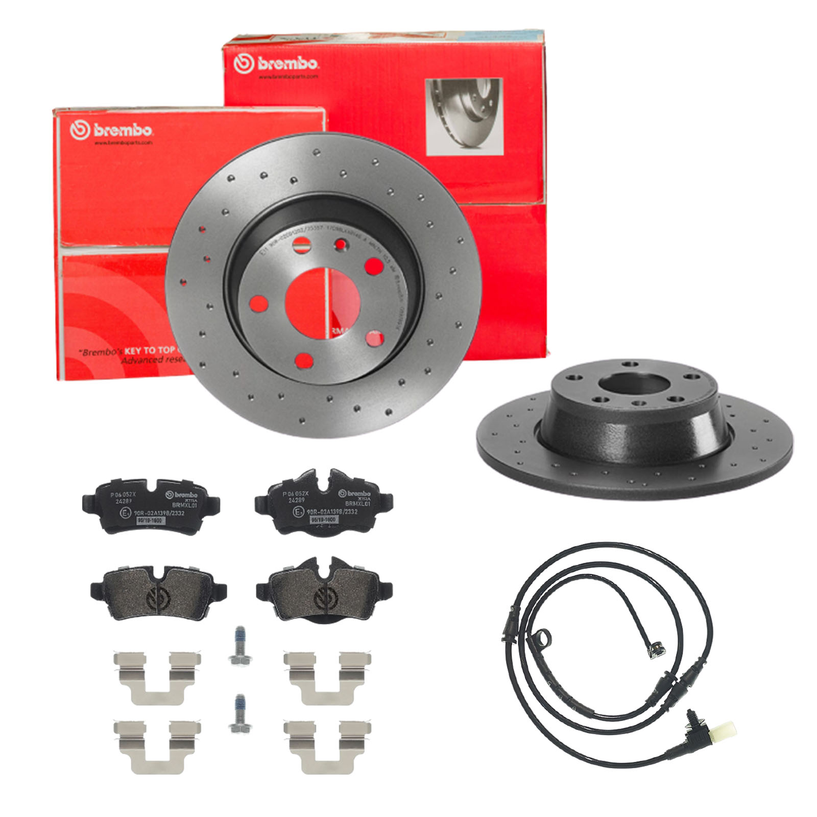 BREMBO Bremsensatz, Scheibenbremse sk8k0f8ga5 Hinterachse Gelocht 259mm 10mm für MINI BMW
