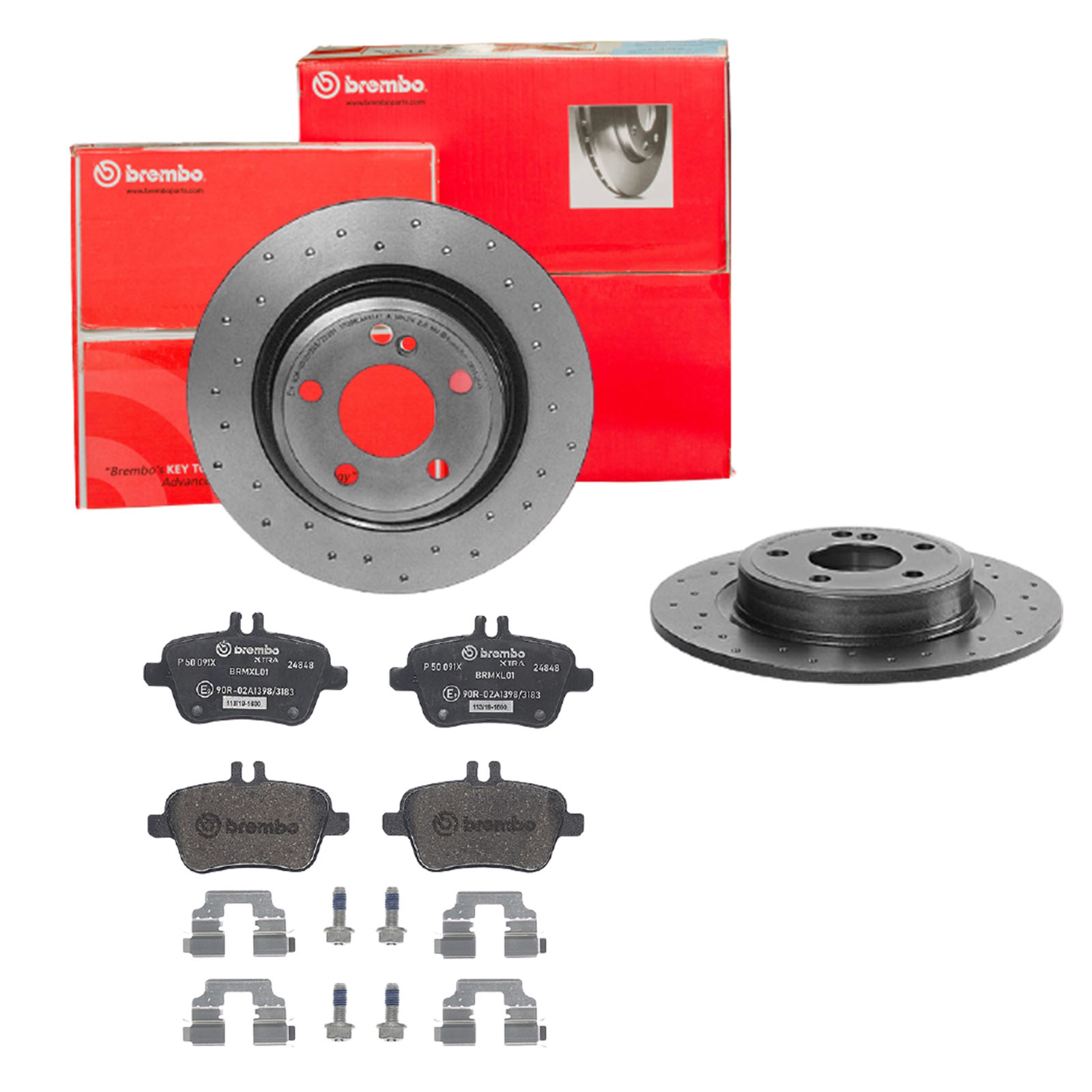 BREMBO Bremsensatz, Scheibenbremse sk8k0f8du9 Hinterachse Voll 295mm 10mm für MERCEDES-BENZ
