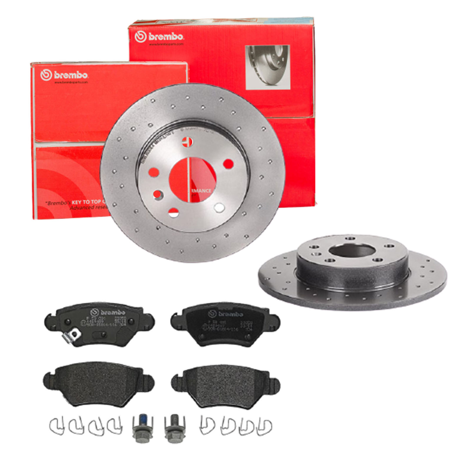 BREMBO Bremsensatz, Scheibenbremse sk8k0f8dd3 Hinterachse Voll 264mm 10mm für OPEL VAUXHALL