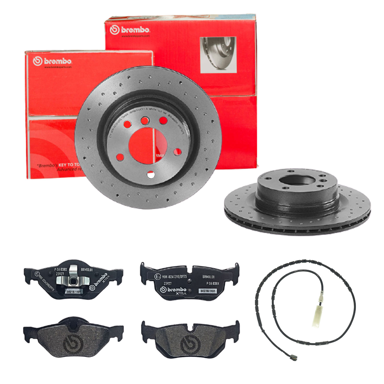 BREMBO Bremsensatz, Scheibenbremse sk8k0f8ch1 Hinterachse Gelocht/innenbel. 300mm 20mm für BMW