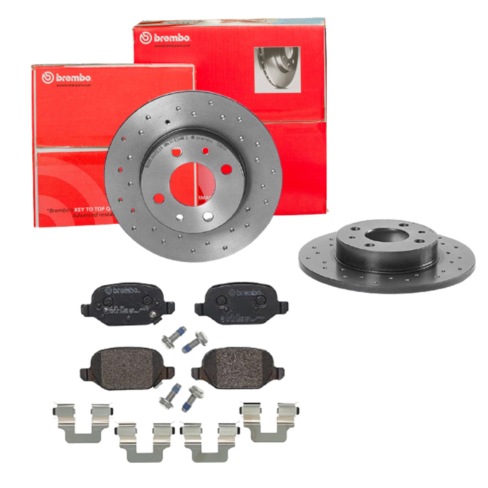 BREMBO Bremsensatz, Scheibenbremse sk8k0f8a11 Hinterachse Gelocht 240mm 11mm für FORD ABARTH ZASTAVA FIAT ALFA ROMEO CHRYSLER