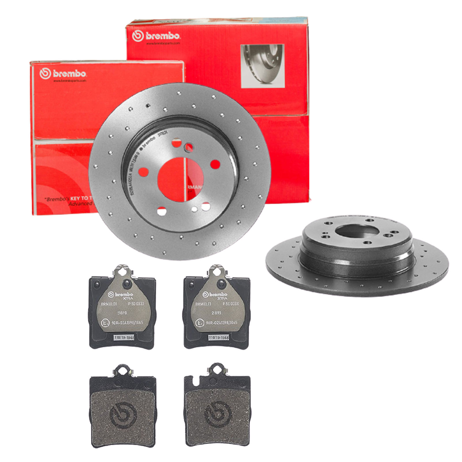 BREMBO Bremsensatz, Scheibenbremse sk8k0f8959 Hinterachse Gelocht 278mm 9mm für MERCEDES-BENZ CHRYSLER
