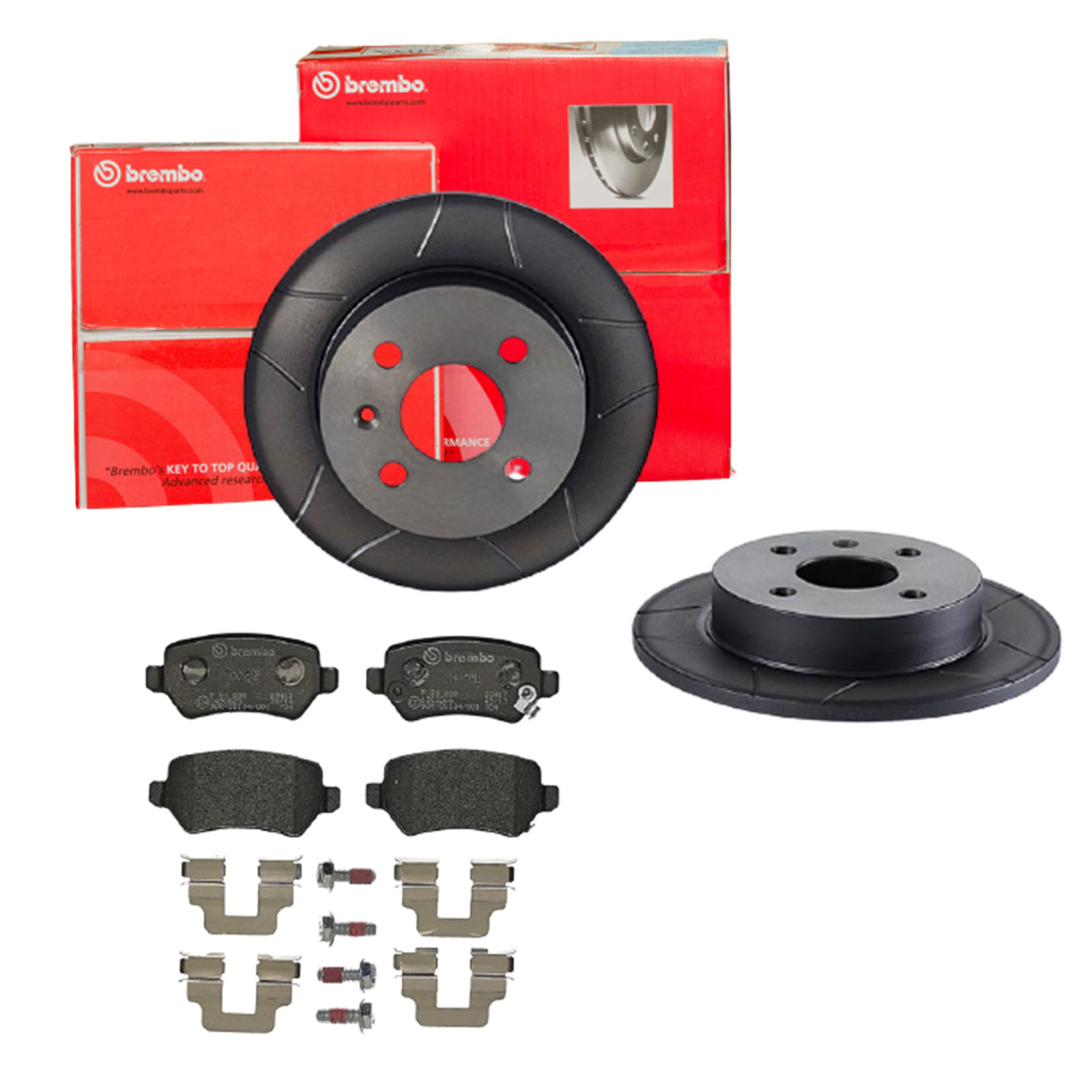 BREMBO Bremsensatz, Scheibenbremse sk8k0f87h1 Hinterachse Geschlitzt 240mm 10mm für OPEL VAUXHALL GENERAL MOTORS SATURN KIA