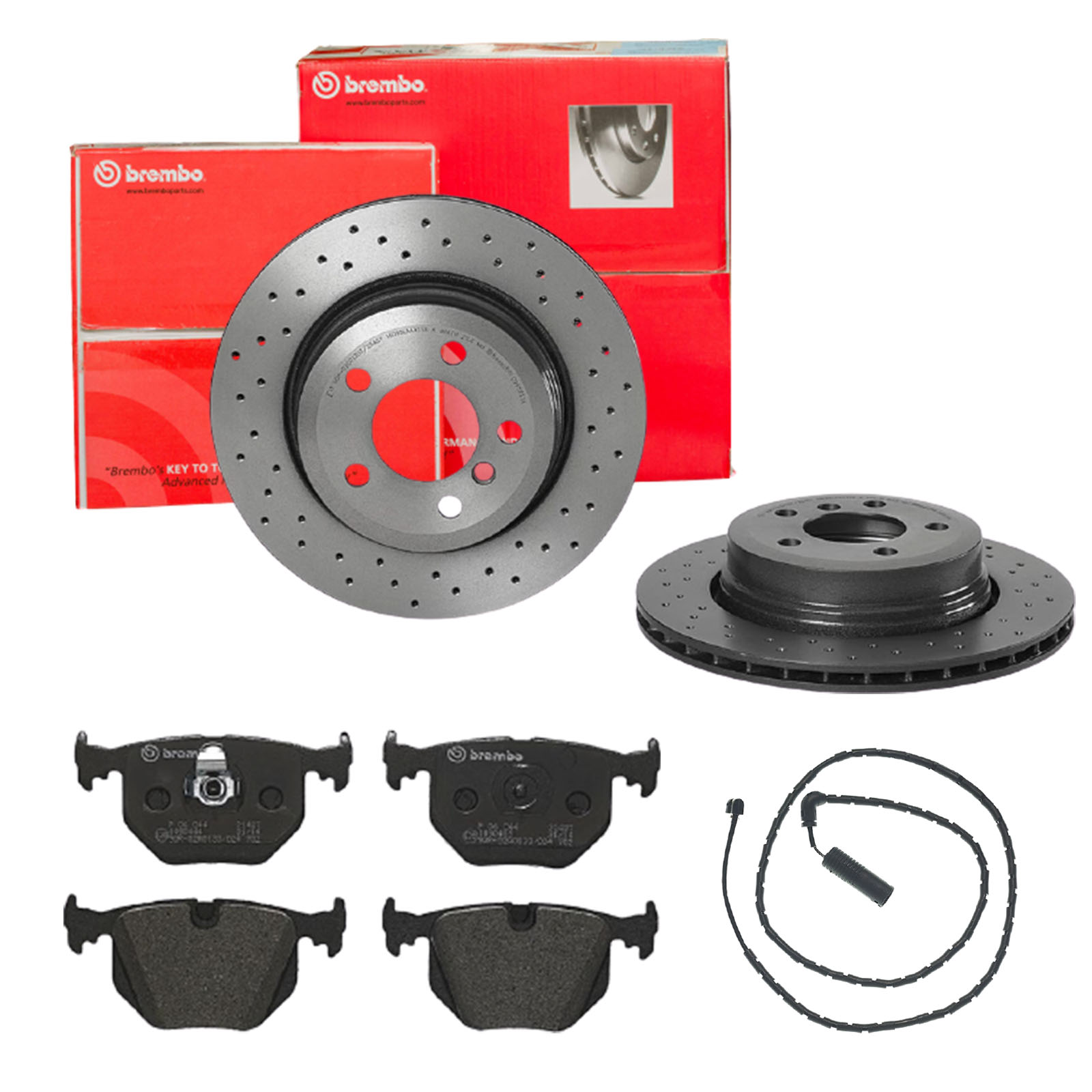 BREMBO Bremsensatz, Scheibenbremse sk8k0f83n9 Hinterachse Gelocht/innenbel. 320mm 22mm für BMW LAND ROVER